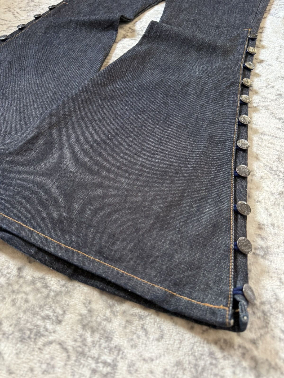 Tornado Mart Tornado Mart Style Side Button Bell Bottom Flare Jeans Size US 29 - 8 Thumbnail
