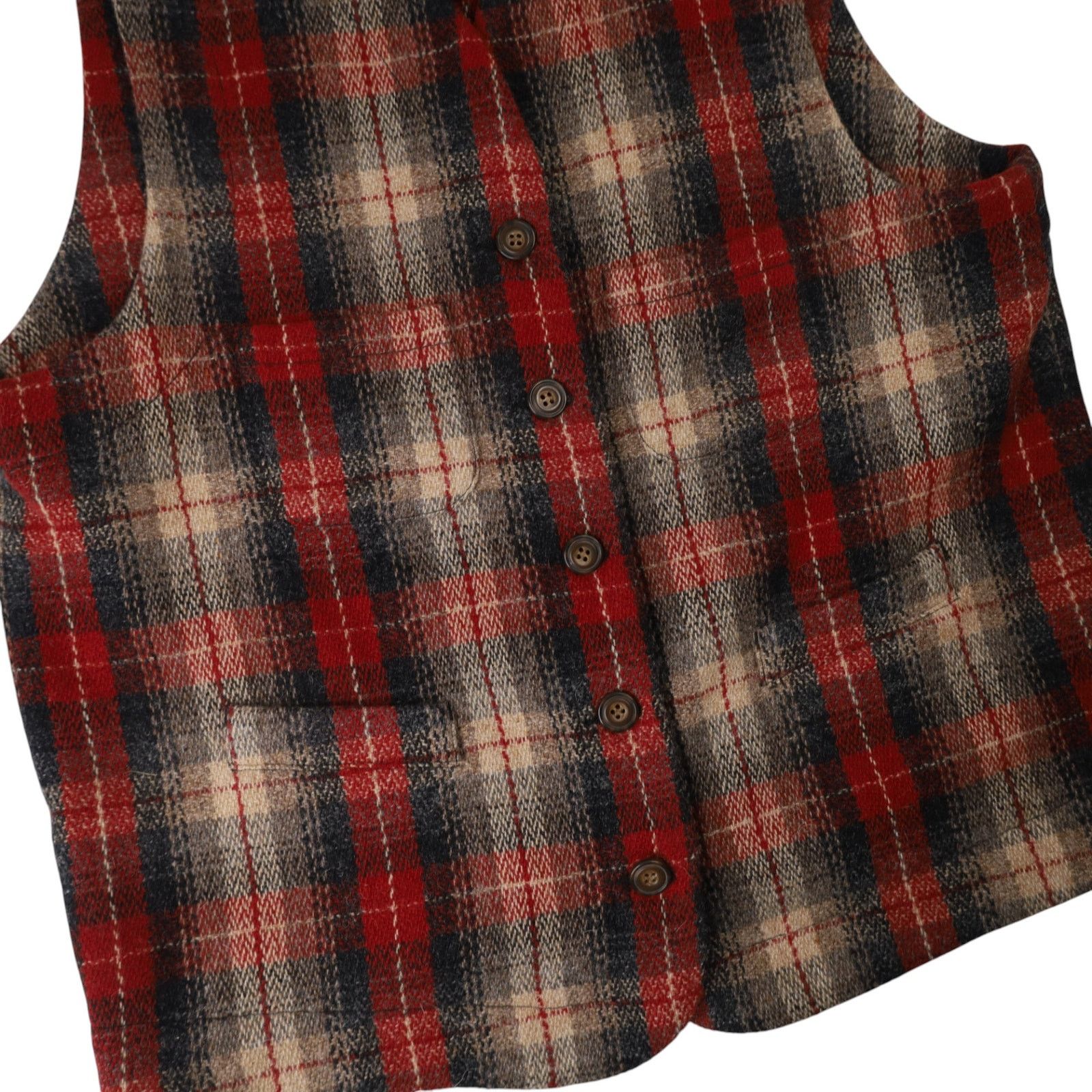 Eddie Bauer × Vintage Vintage Eddie Bauer Legends Shadow Plaid Wool Vest Size L / US 10 / IT 46 - 3 Thumbnail