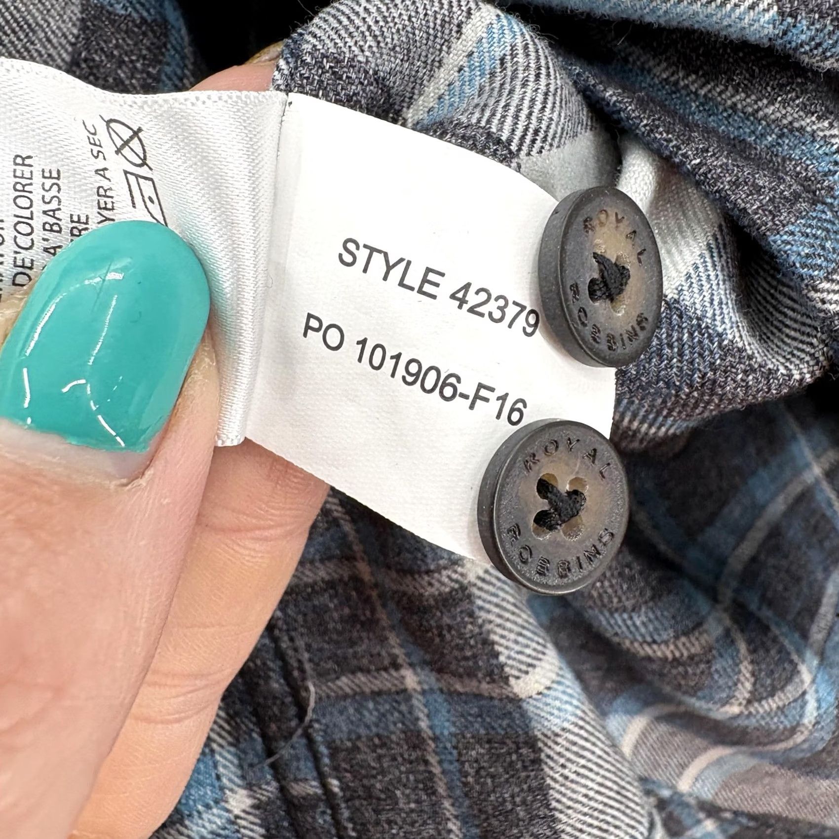 Royal Robbins Roy al Robbins Shirt Mens XL Gray Plaid Long Sleeve Flannel Button Up Hiking Camp Size US XL / EU 56 / 4 - 7 Thumbnail