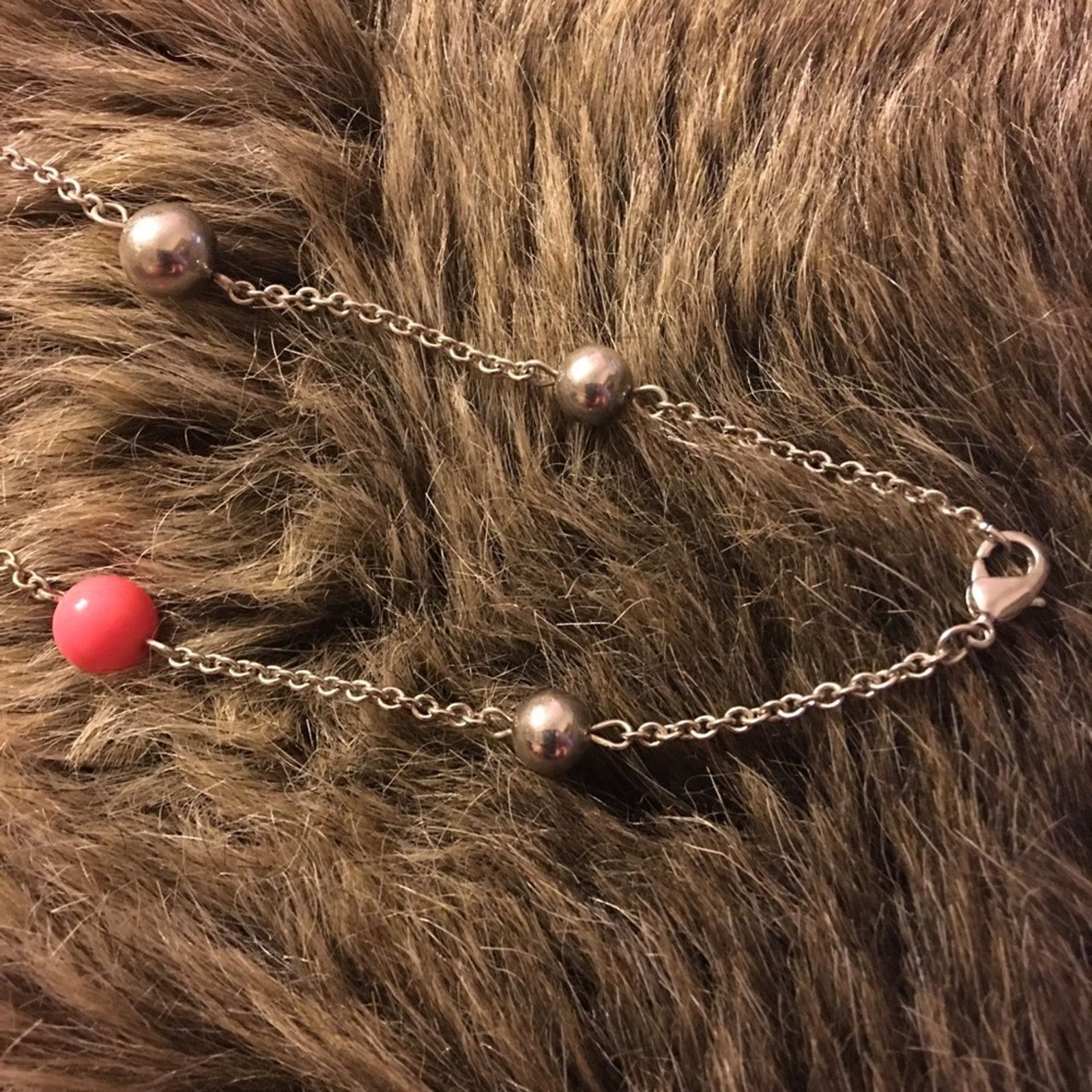 Vintage Vintage long silver tone chain pink pearl necklace Size ONE SIZE - 7 Thumbnail