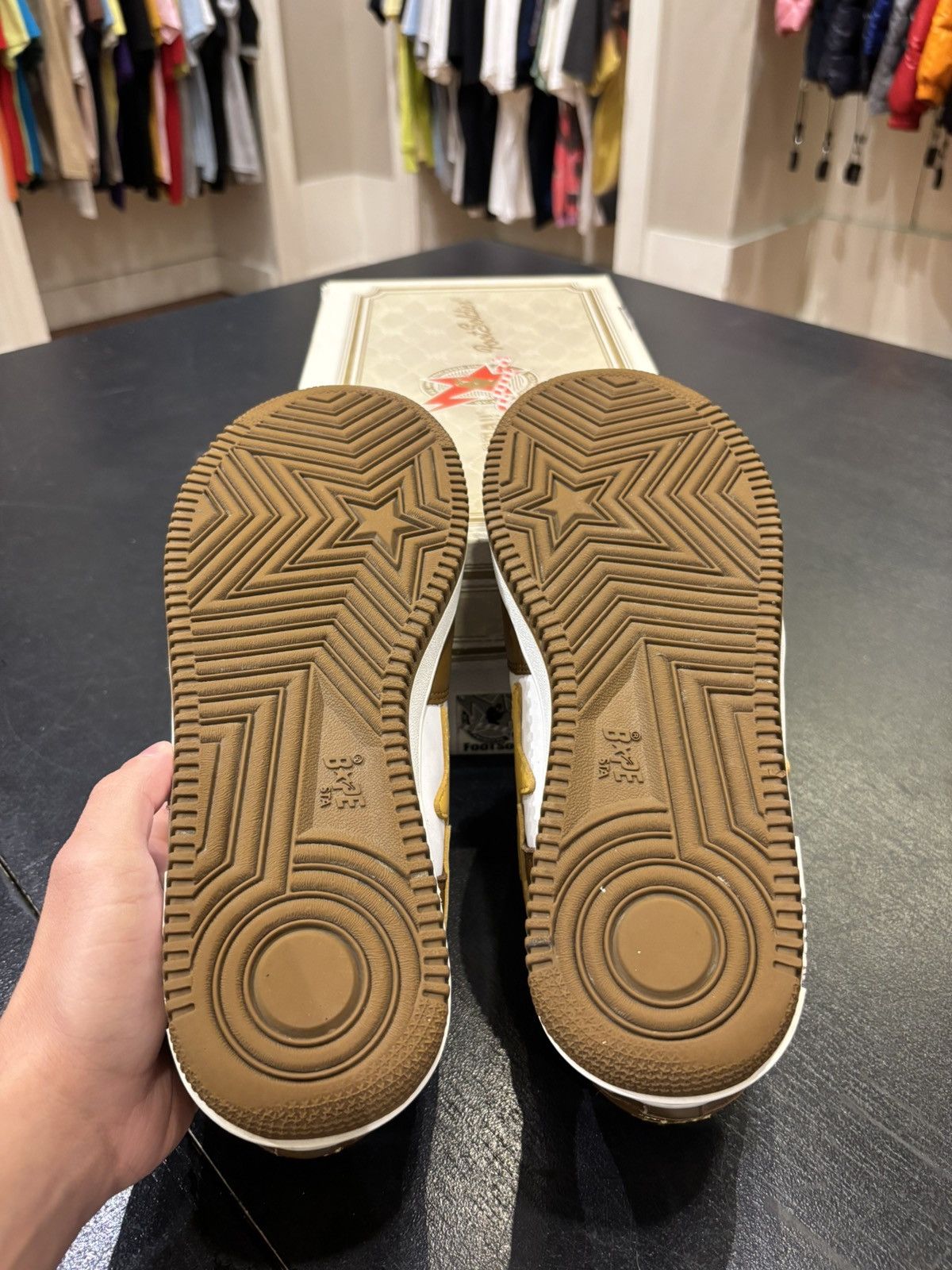 Bape Bapesta Brown/Yellow Size US 9 / EU 42 - 6 Thumbnail