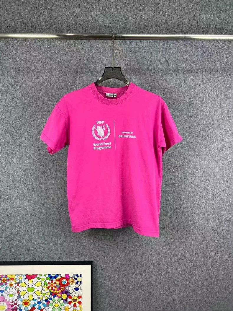 BALENCIAGA Pink Short Sleeve Food Program T-Shirt - dmc