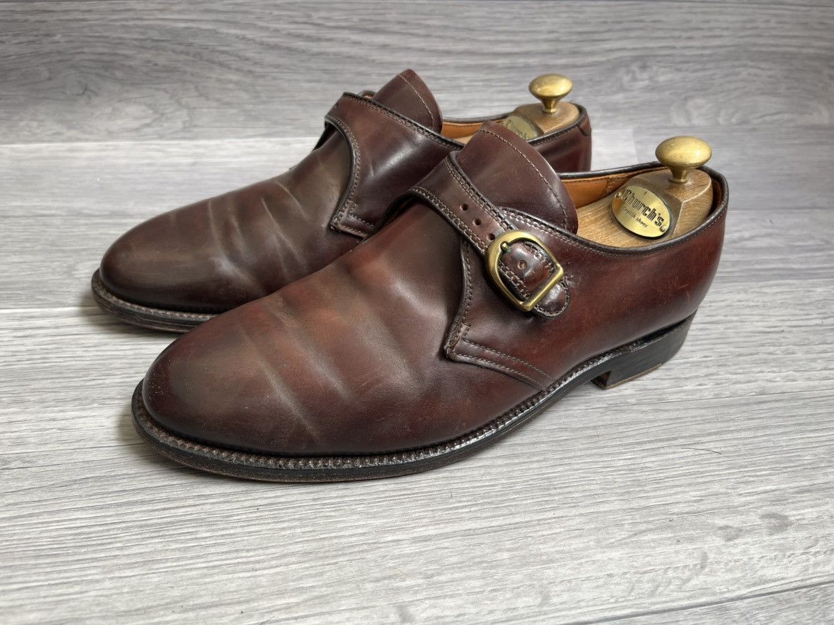 Alden Alden 975 plain toe single monk strap shell cordovan US7EE. Size US 7 / EU 40 - 1 Thumbnail