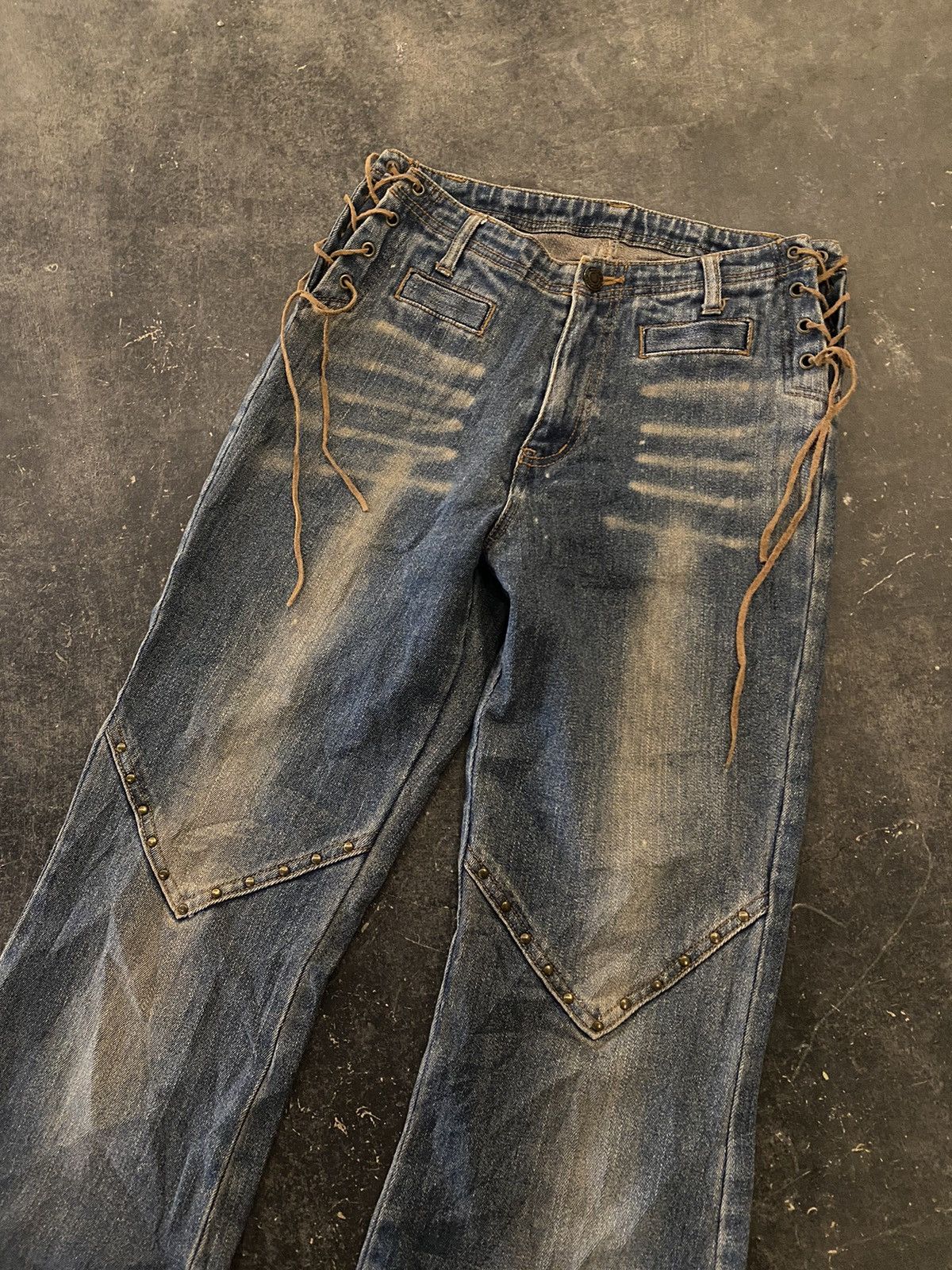 Beauty Beast Y2k lace up bootcut jeans Size US 28 / EU 44 - 3 Thumbnail