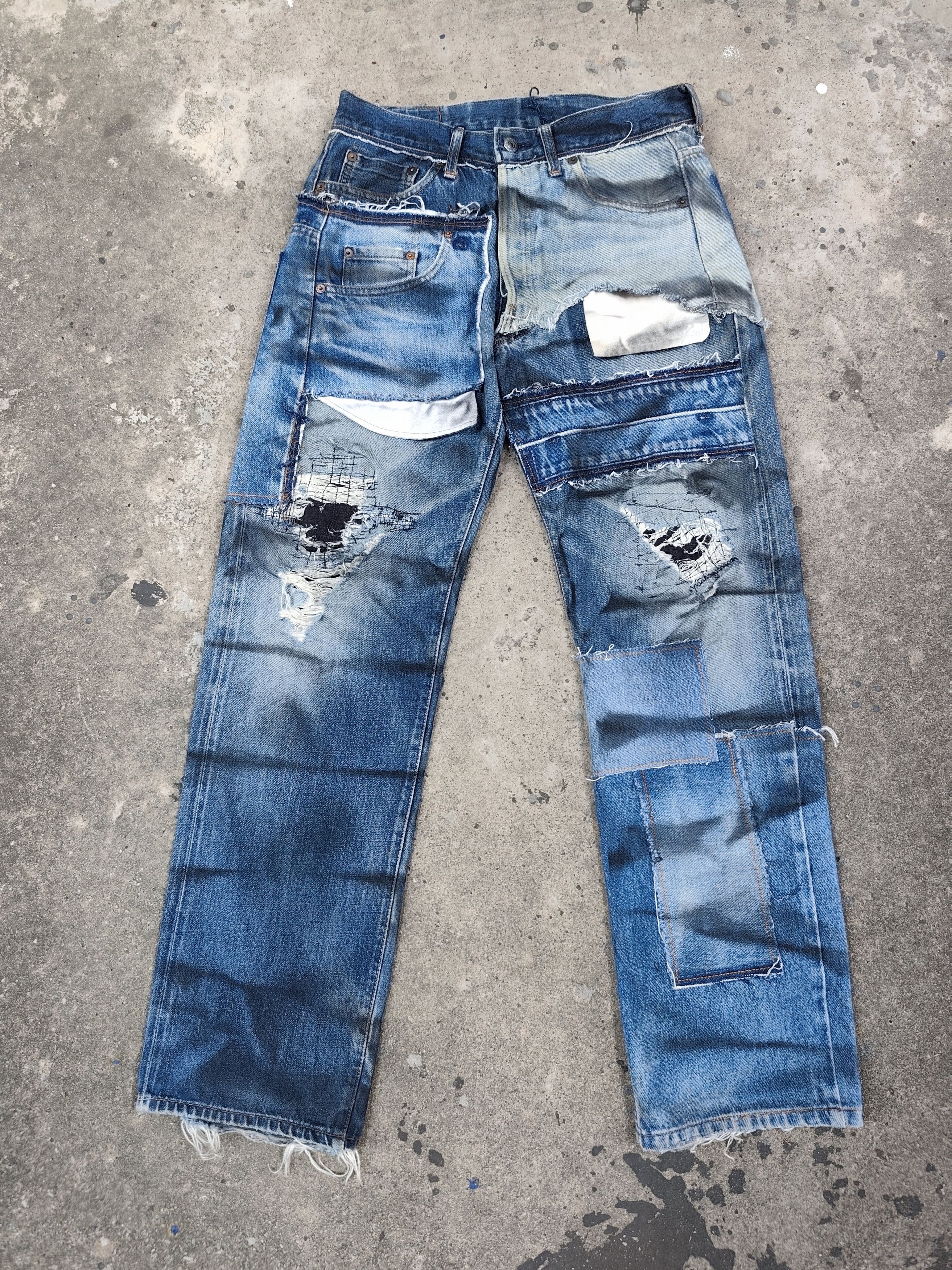 Comme des Garcons Homme Plus Comme des Garcons Homme AD1997 Patchwork Levi's Denim Pants Size US 30 / EU 46 - 1 Thumbnail