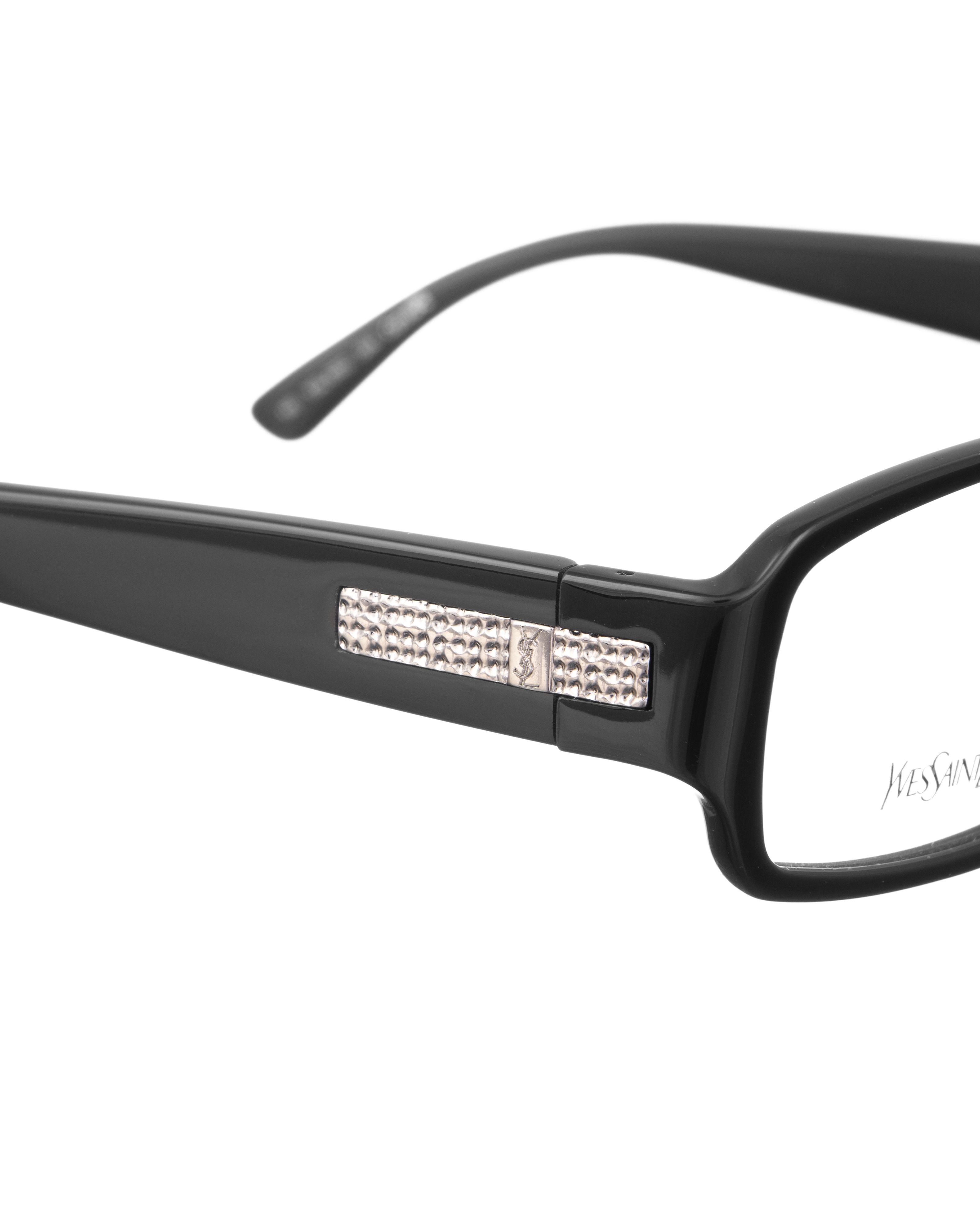 Yves Saint Laurent Yves Saint Laurent 00s Black Glasses with Silver Pieces Size ONE SIZE - 3 Thumbnail