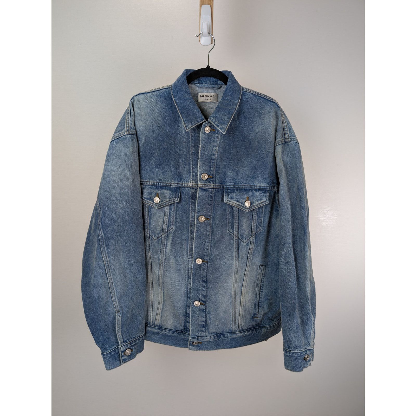 Balenciaga o1rshd1 Japanese Indigo Denim Large Fit Jacket Electric Blue Size US S / EU 44-46 / 1 - 2 Thumbnail