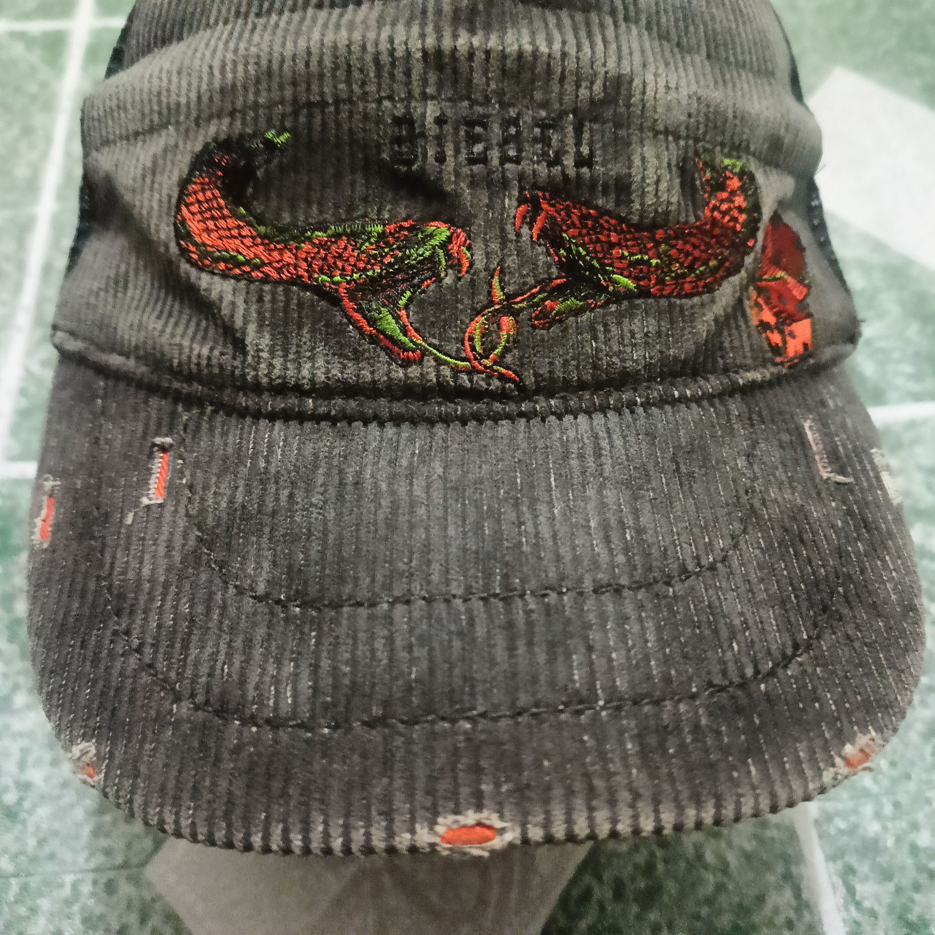Diesel Rare Vintage Diesel Distressed Corduroy Cobra Trucker Cap Size ONE SIZE - 5 Thumbnail