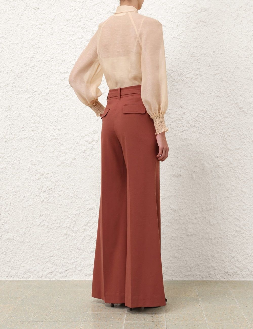 Zimmermann oc11z0925 Illustration Buttoned Blouse in Cream Size M / US 6-8 / IT 42-44 - 4 Thumbnail