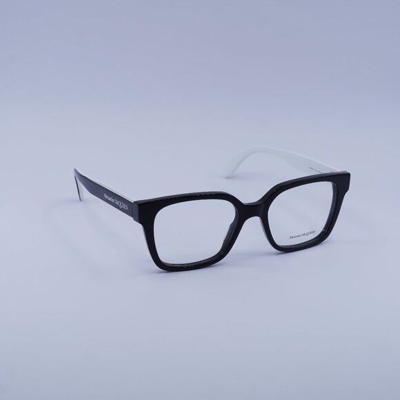 Alexander McQueen Alexander McQueen AM0358O 003 Eyeglasses White/Black 52mm Size ONE SIZE - 1 Thumbnail