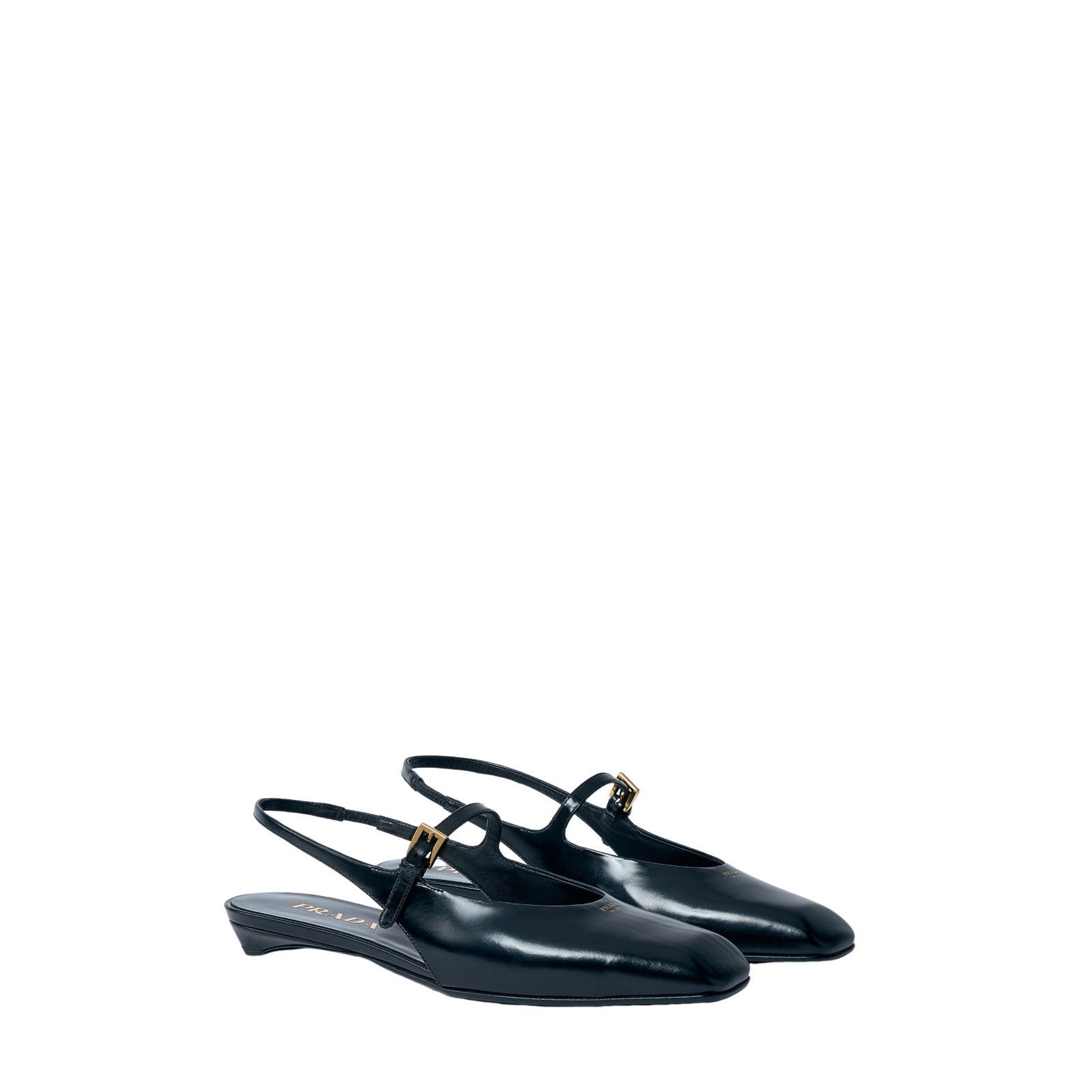 Prada PRADA $1120 Black Brushed Leather Slingback Ballerinas New & Size US 9 / IT 39 - 2 Thumbnail
