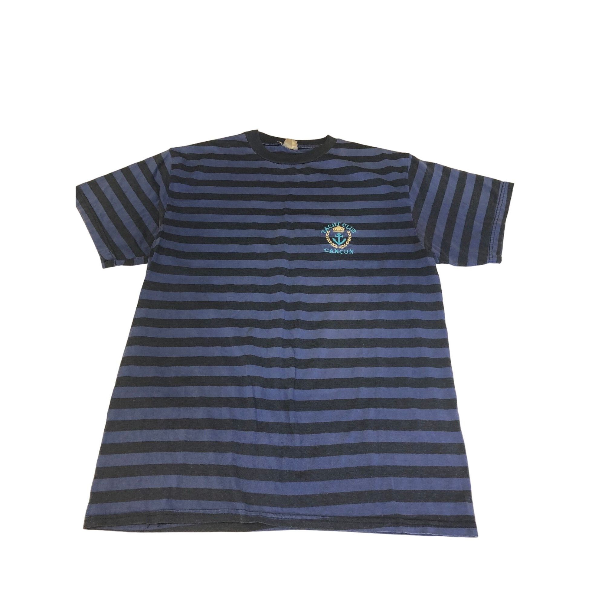 Other Vtg Yacht Club Cancun Men Blue STRIPE Skate Surfer T Shirt Size US L / EU 52-54 / 3 - 3 Thumbnail