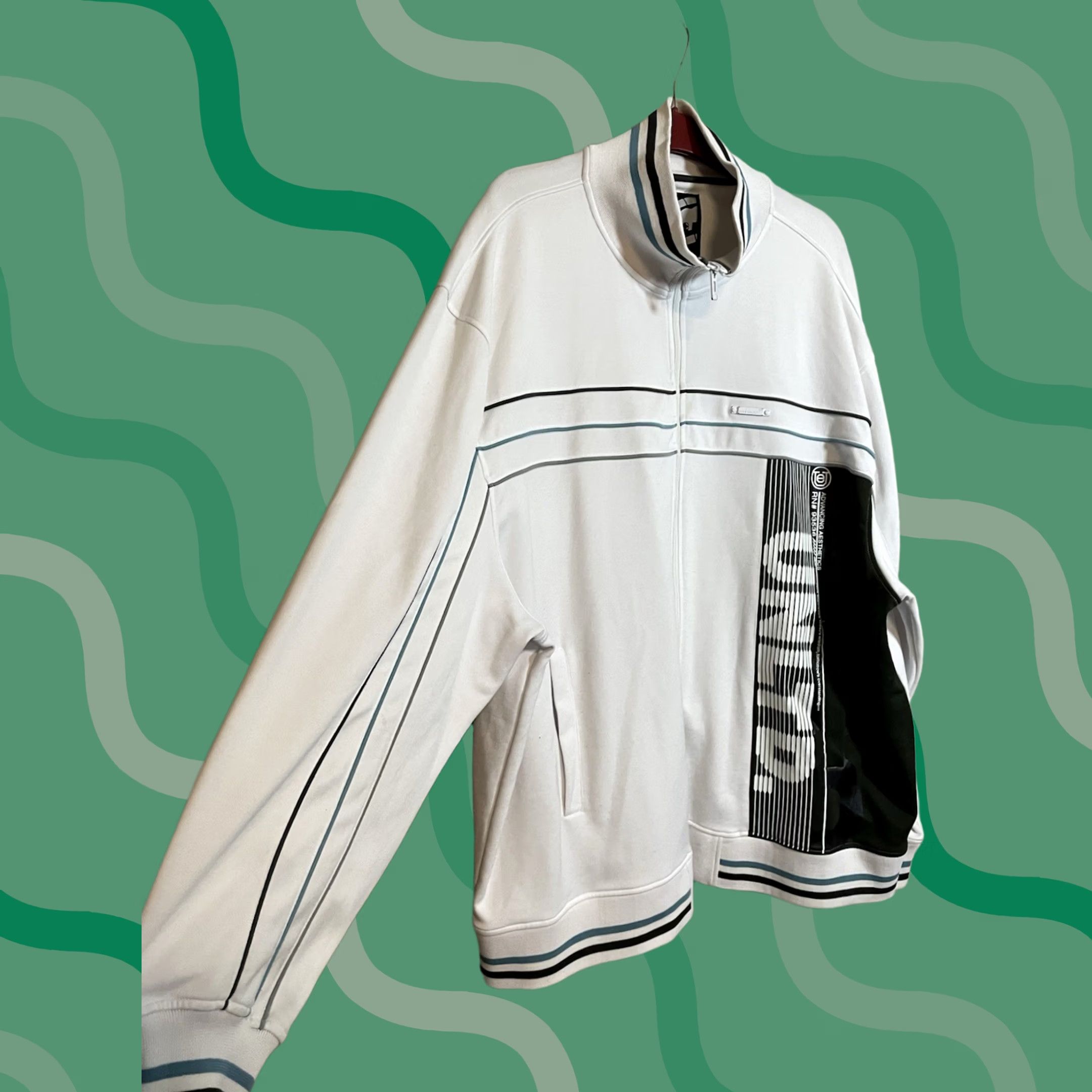 Ecko Unltd. VINTAGE Ecko Unltd Track Jacket White Striped Zip 5XL Men Full Zip Sweatshirt Hip Hop Street Size US XXL / EU 58 / 5 - 1 Thumbnail