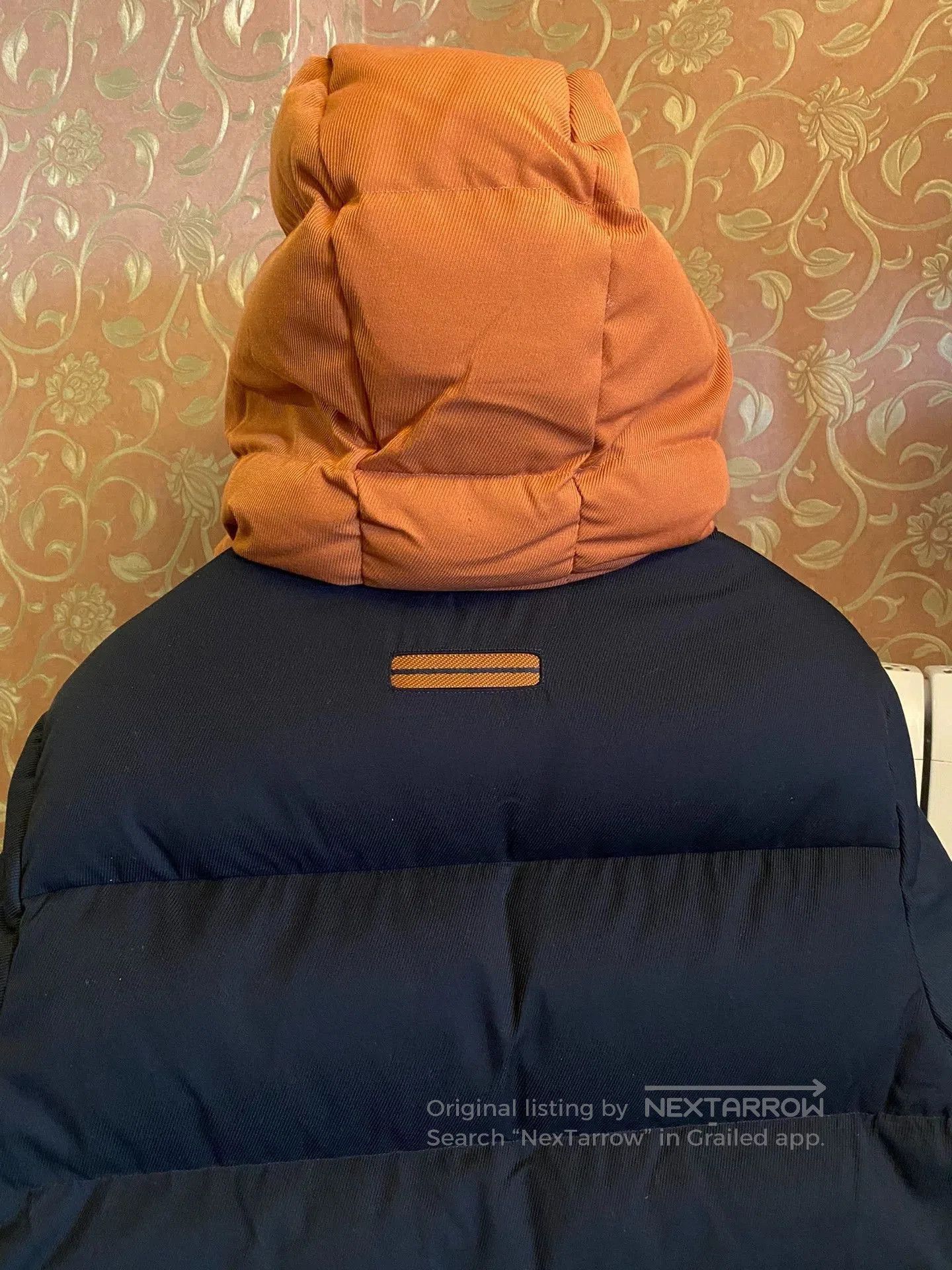 Ermenegildo Zegna Black Puffer Coat with Orange Hood . Size US S / EU 44-46 / 1 - 5 Thumbnail