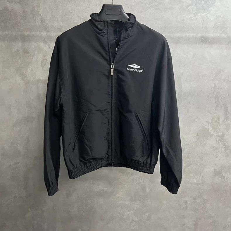 Balenciaga Balenciaga Black solid logo print zip collar sport long sle Size US XS / EU 42 / 0 - 1 Thumbnail