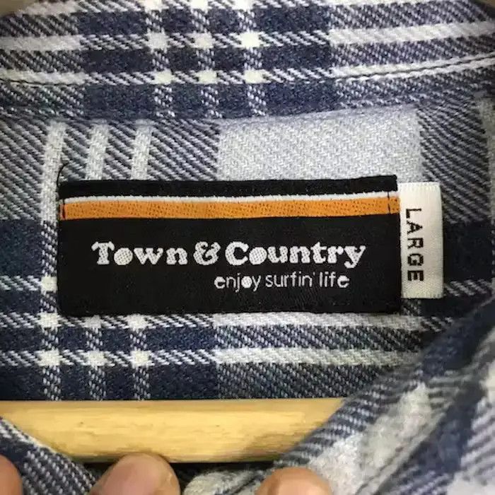 Flannel Town & Country Surf Style Plaid Tartan Flannel Shirt Button Size US L / EU 52-54 / 3 - 4 Thumbnail