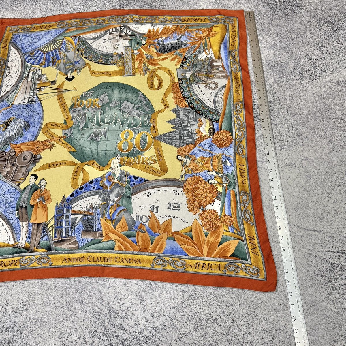 Vintage Vintage Andre Claude Canova France Silk Scarf Size ONE SIZE - 14 Thumbnail