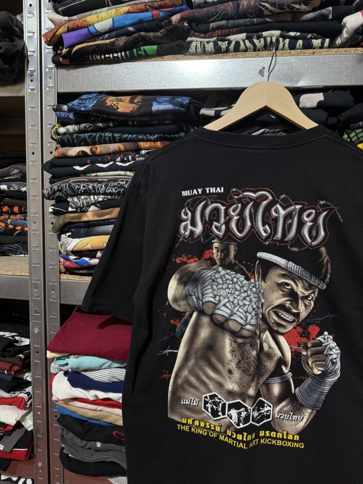 Japanese Brand × Vintage Vintage 90’s Muay Thai Martial Art Kickboxing T-Shirt Hype Size US L / EU 52-54 / 3 - 4 Thumbnail