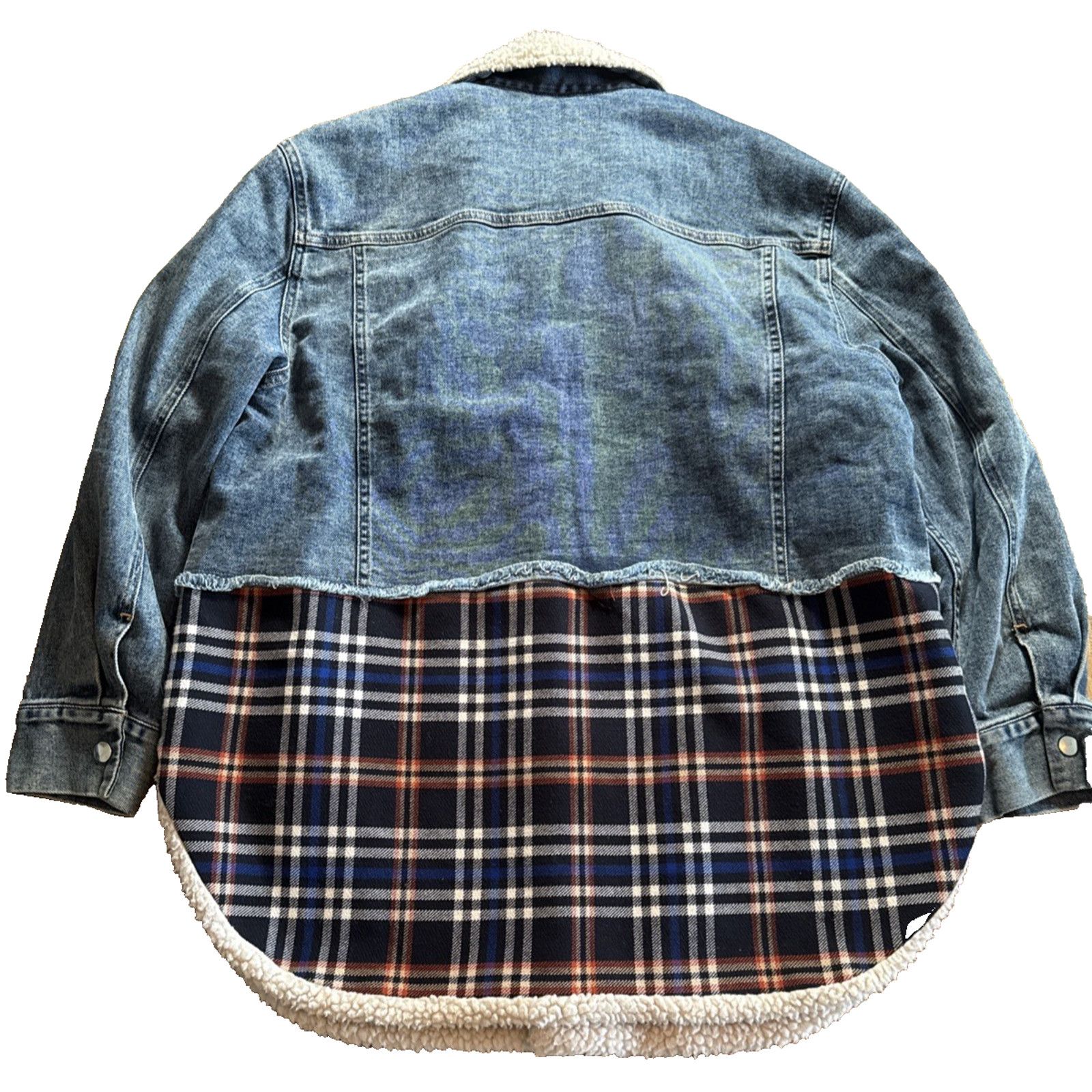 Paul & Joe Paul & Joe Sister Peterson Denim Flannel Shirt Faux Sherling Size L / US 10 / IT 46 - 8 Thumbnail
