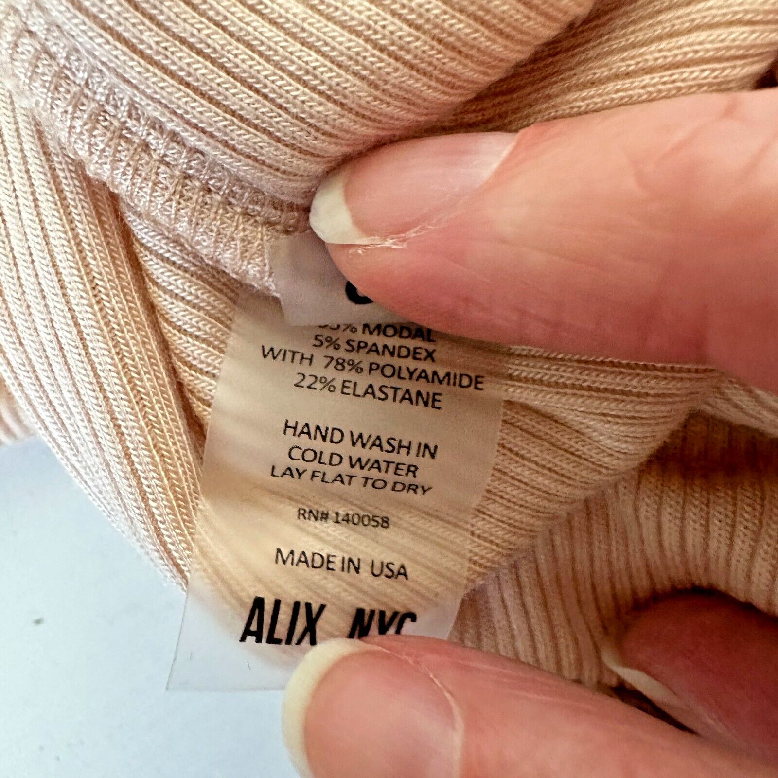 ALIX NYC Alix NYC Tan Asymmetrical Neckline Sleeveless Rib Bodysuit S Size S / US 4 / IT 40 - 10 Thumbnail
