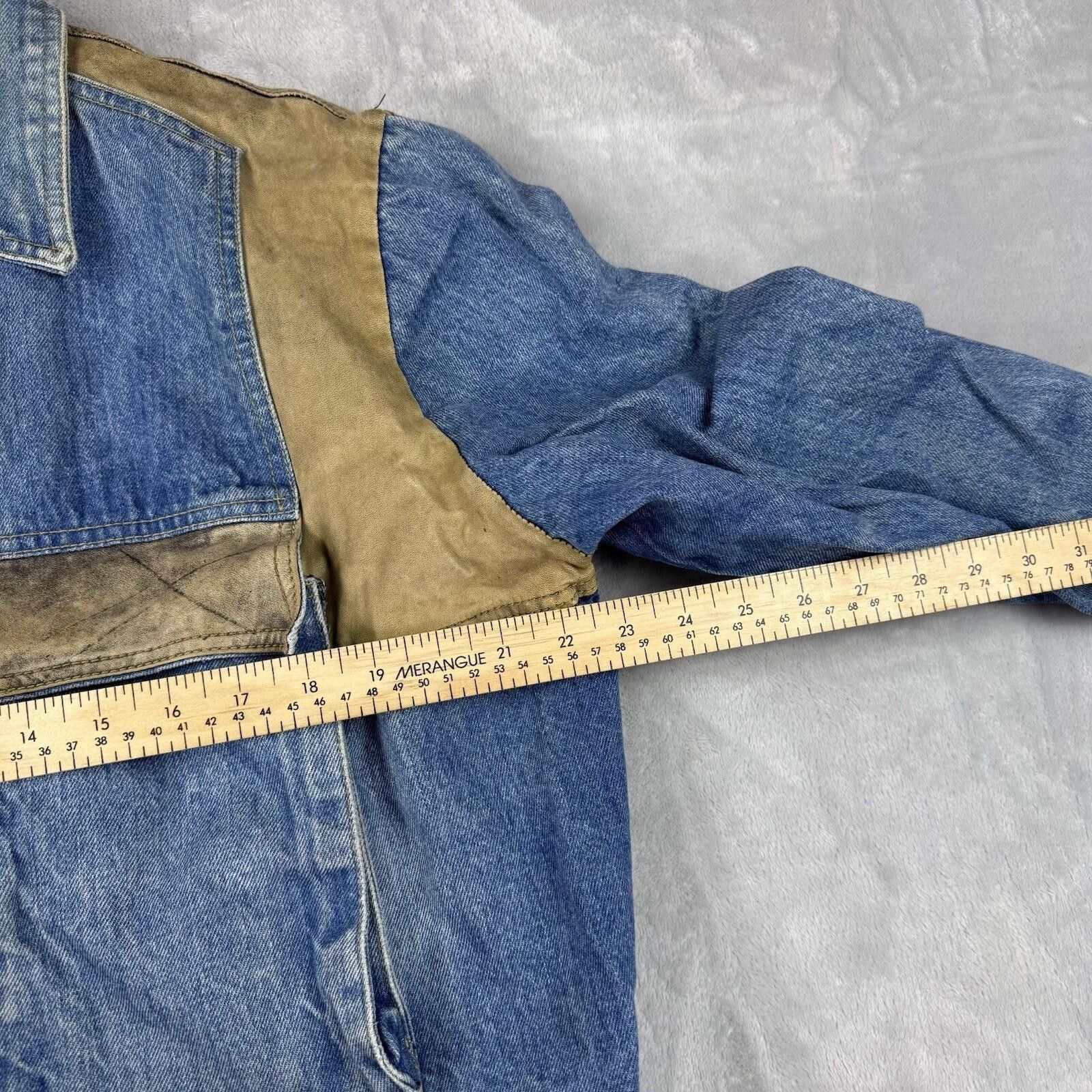 Guess VTG Guess Georges Marciano Denim Jacket Leather Patchwork L Size US L / EU 52-54 / 3 - 5 Thumbnail