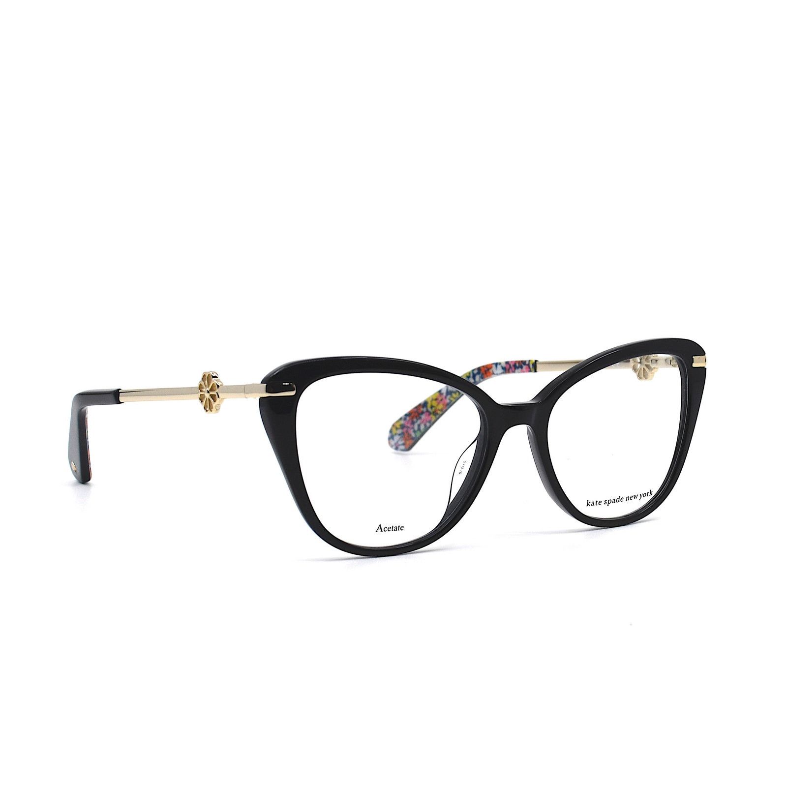 Kate Spade NEW KATE SPADE FLAVIA 807 BLACK GOLD EYEGLASSES FRAME Size ONE SIZE - 2 Thumbnail