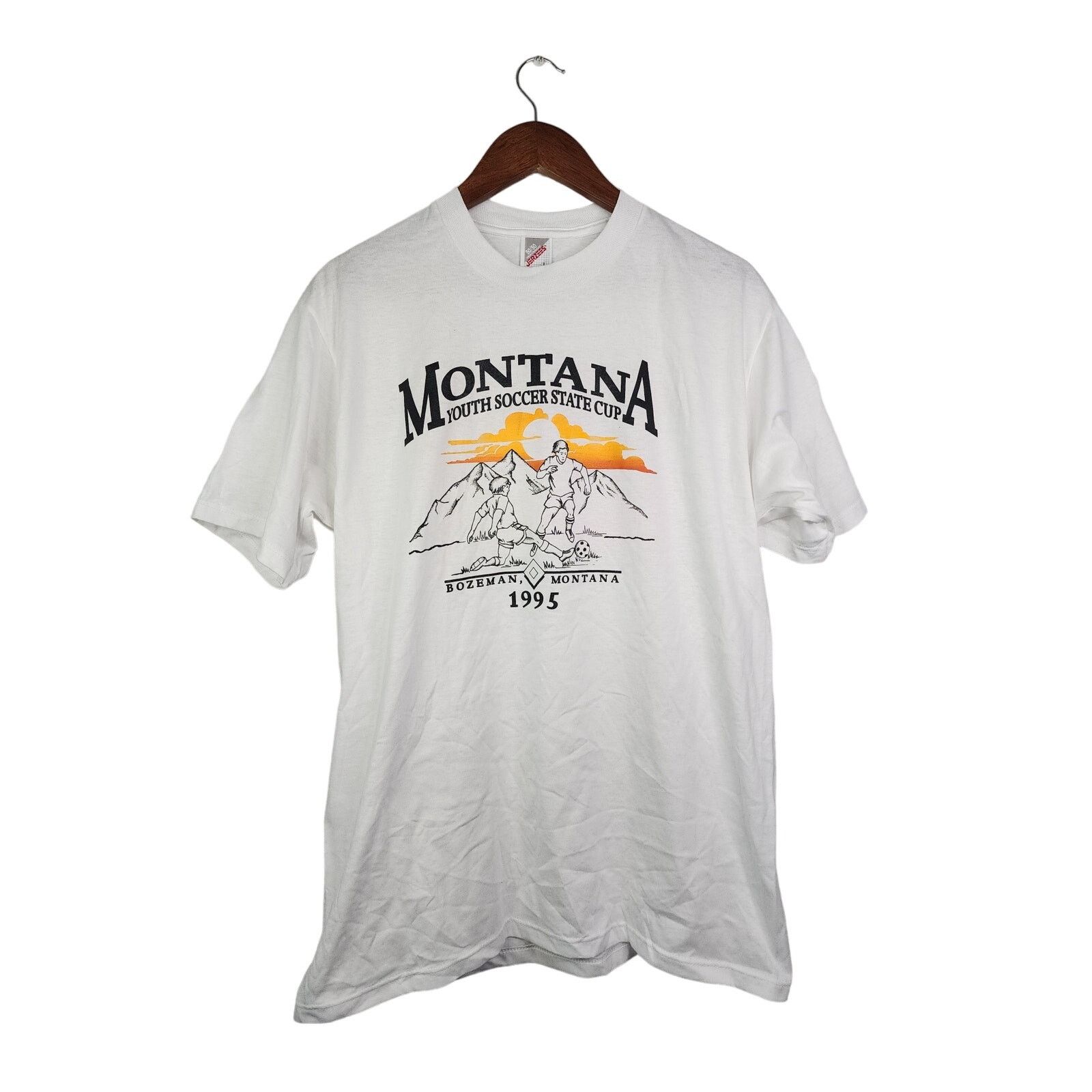 Jerzees Vintage Montana Shirt Soccer Bozeman Graphic Tee 1995 Large Size US L / EU 52-54 / 3 - 1 Thumbnail