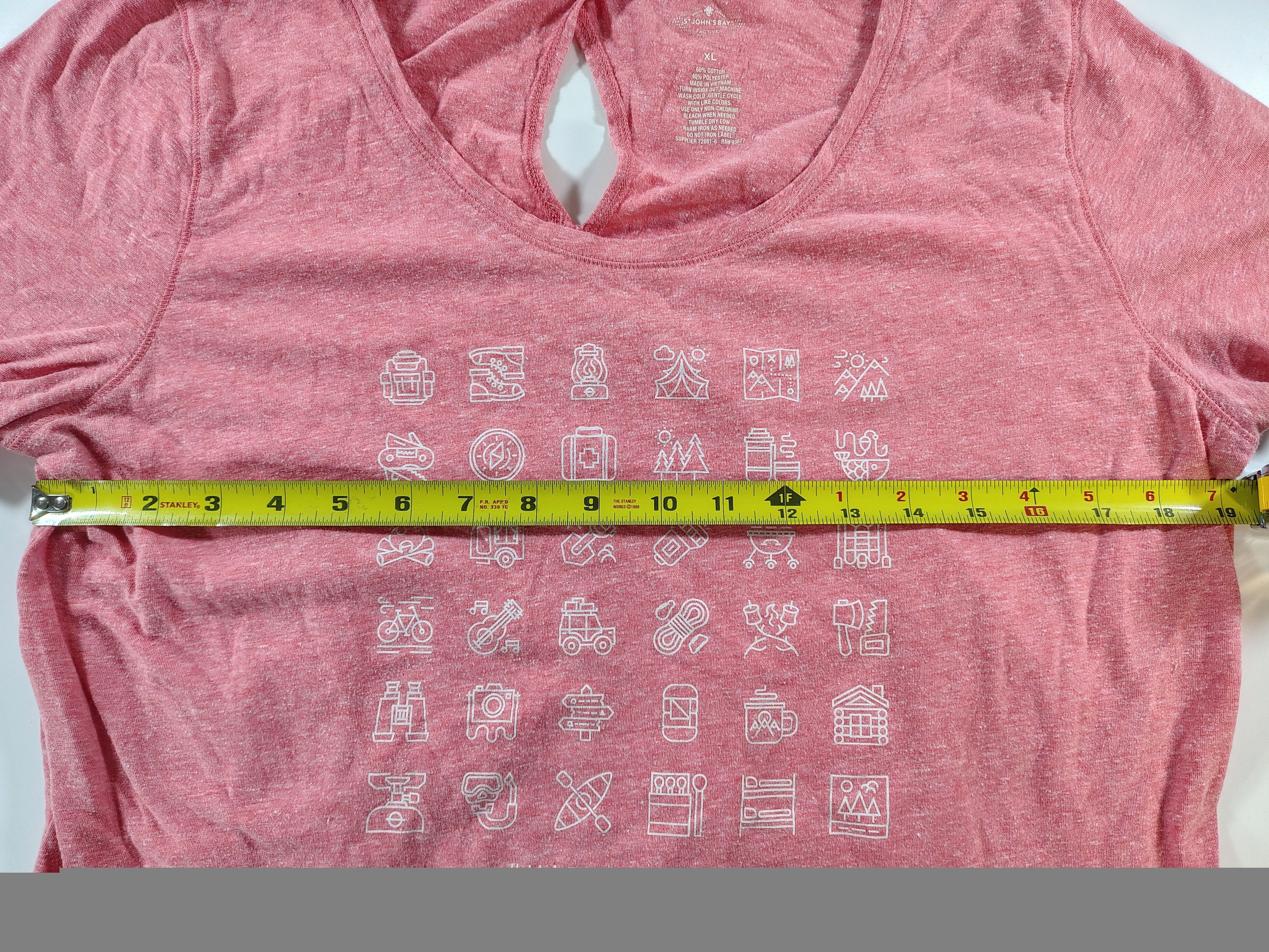 St. Johns Bay Women's Pink XL St. Johns Bay Active #Happy Camper T-Shirt Size XL / US 12-14 / IT 48-50 - 4 Thumbnail