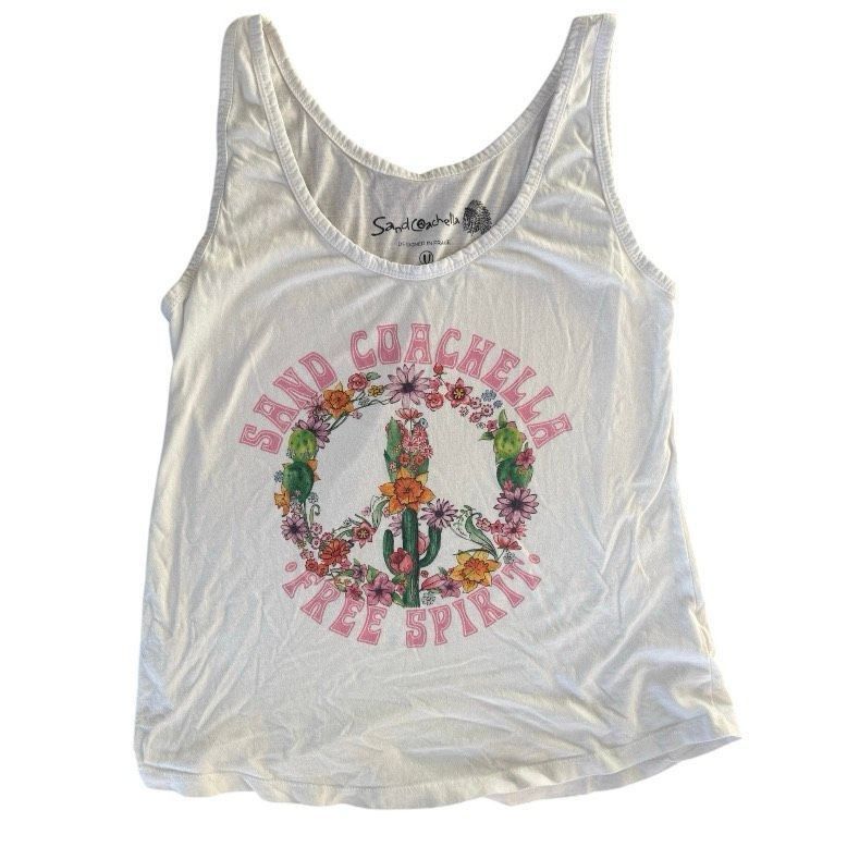 Coachella Sand Coachella Graphic Tank Top Size U Size ONE SIZE - 4 Thumbnail