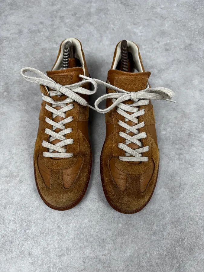 Maison Margiela Maison Margiela Replica Mustard Leather Army Sneakers Size US 7 / EU 40 - 2 Thumbnail