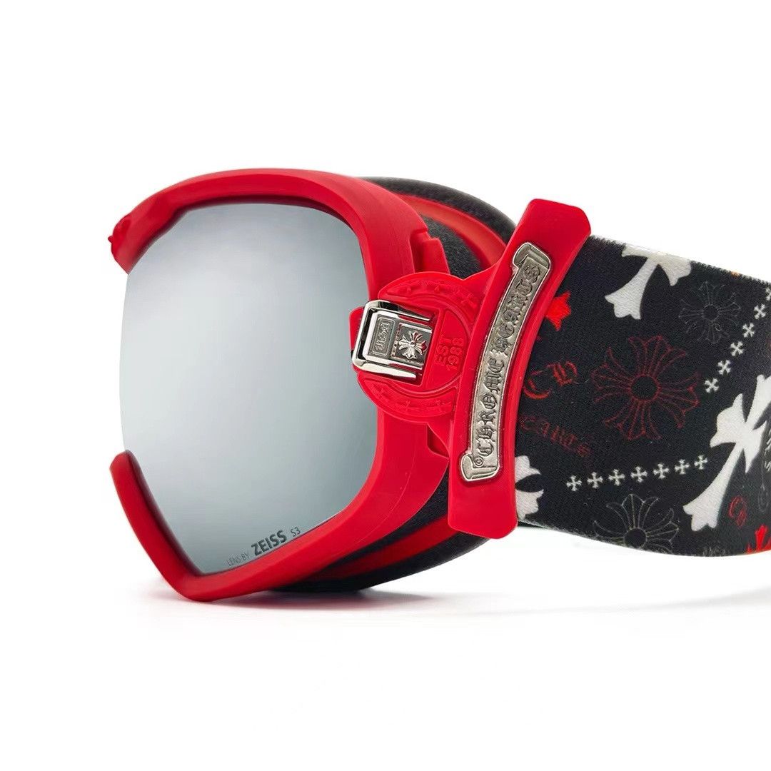 Chrome Hearts Chrome Hearts SILVER MORNING Red Ski Goggles Size ONE SIZE - 3 Thumbnail