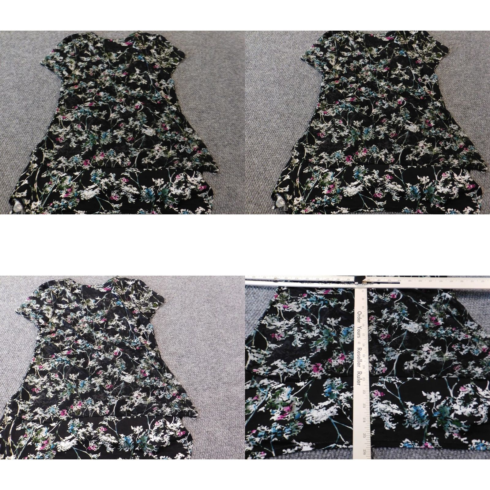 Vintage Simply Vera Vera Wang Blouse S Womens Black Floral Pullover Short Sleeve Collared Pullover Top Regular Stretch Button Casual Shirt Size S / US 4 / IT 40 - 8 Thumbnail