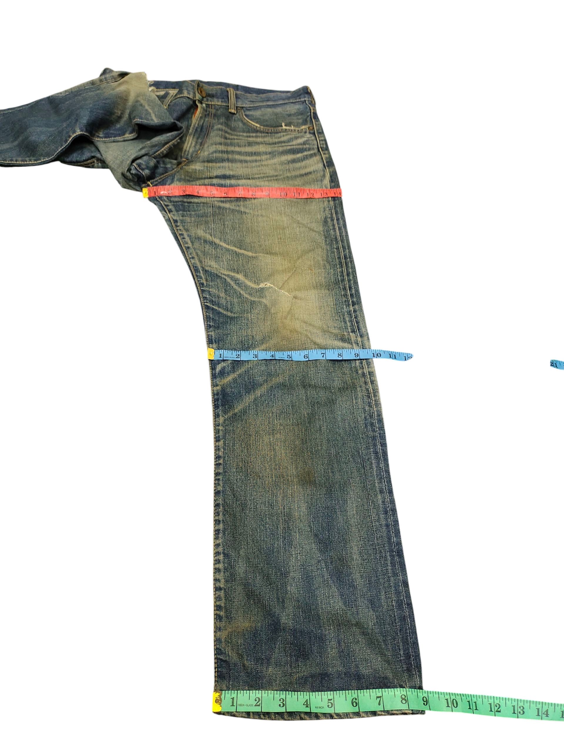 Kapital Vintage Edwin 505Z Selvage Clawmark Distress Denim Jeans Size US 35 - 17 Thumbnail