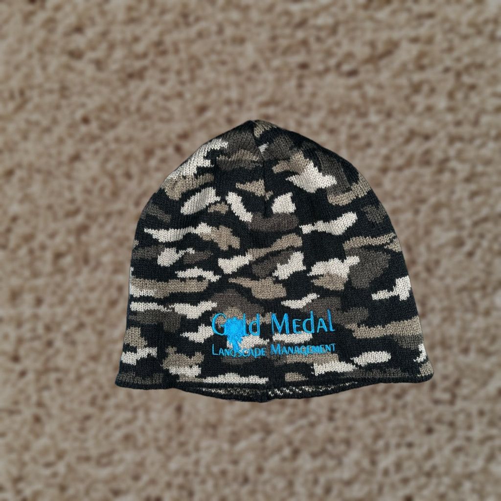 Port & Company Port & Company Beanie Adult One Size Gray Camouflage Knit Acrylic hat cap Casual Outdoors Ski Logo Mens Size ONE SIZE - 1 Thumbnail
