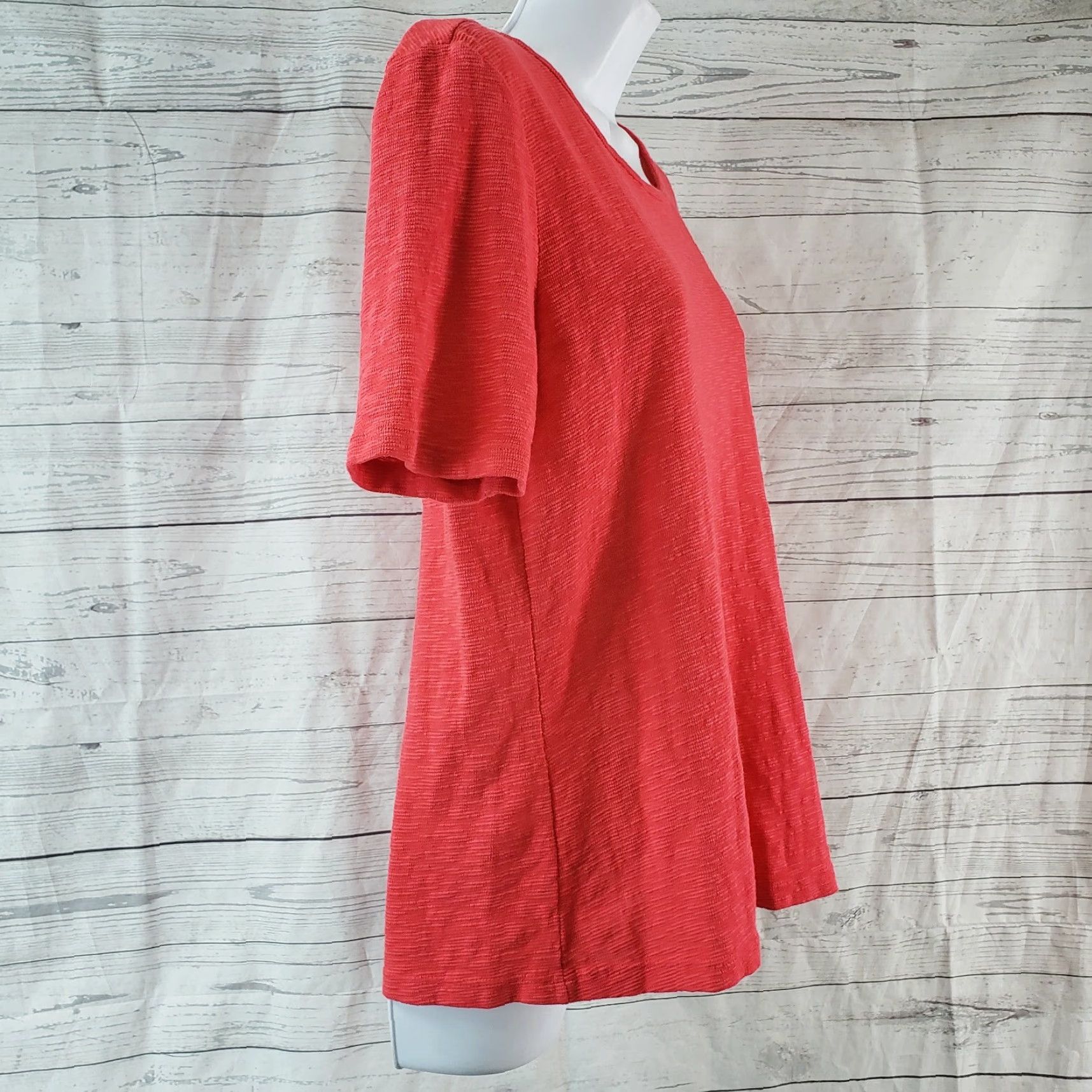 Vintage Prairie Cotton Womens Elbow Tee Sz Medium Pink/Red Textured Shirt Adult M Pink Size M / US 6-8 / IT 42-44 - 3 Thumbnail