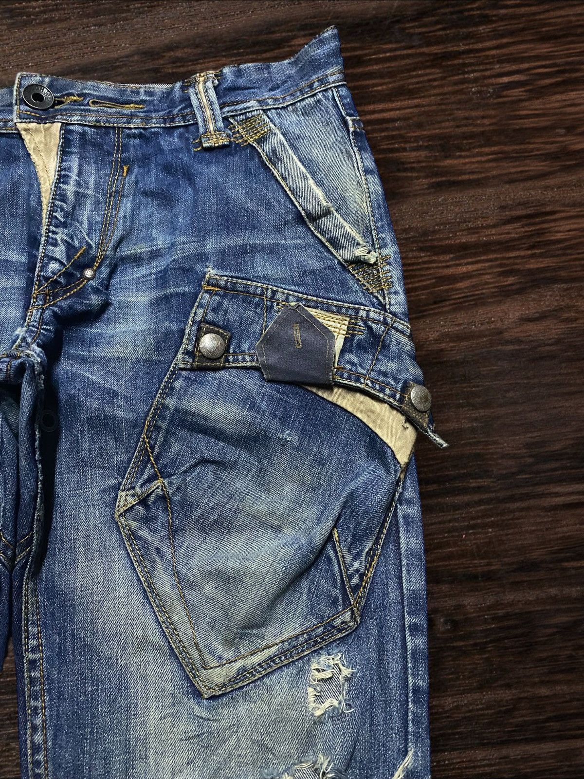 If Six Was Nine 💥Though Jeansmith Jackson Cargo Sick Punk Porcket Arc Jeans Size US 34 / EU 50 - 8 Thumbnail