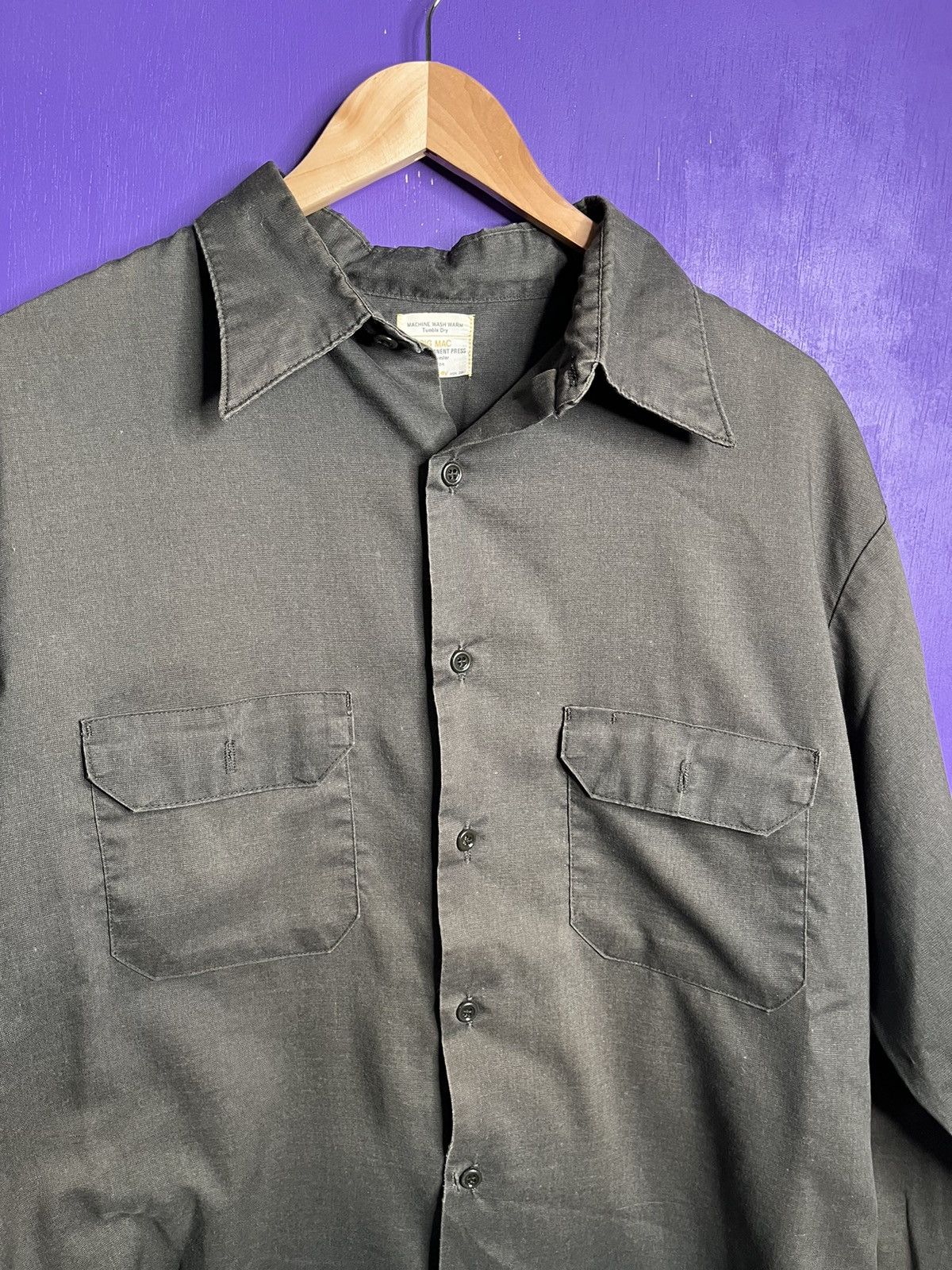 JCPenney × Vintage Vintage 70s JC Penney faded black work shirt Size US XL / EU 56 / 4 - 3 Thumbnail