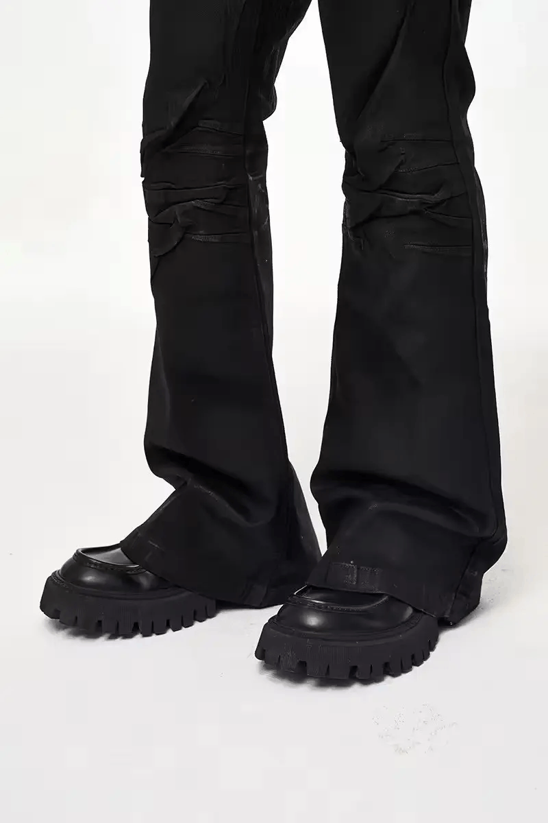 Jean Black baggy wide-leg casual pants Size US 30 / EU 46 - 7 Thumbnail
