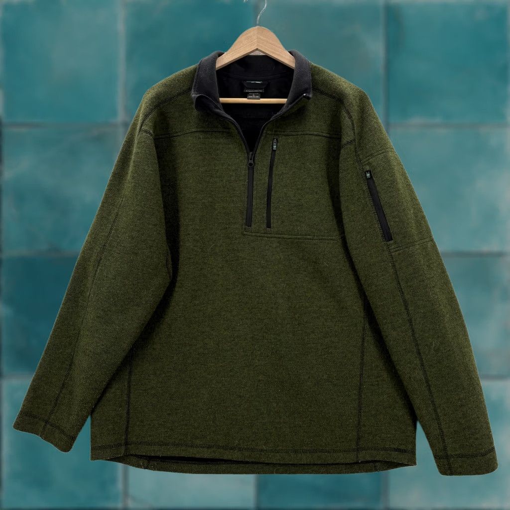 Vintage Arborwear Sweater Mens XL Green Wool Blend 1/4 Zip Mock Neck Workwear Pullover Size US XL / EU 56 / 4 - 1 Thumbnail