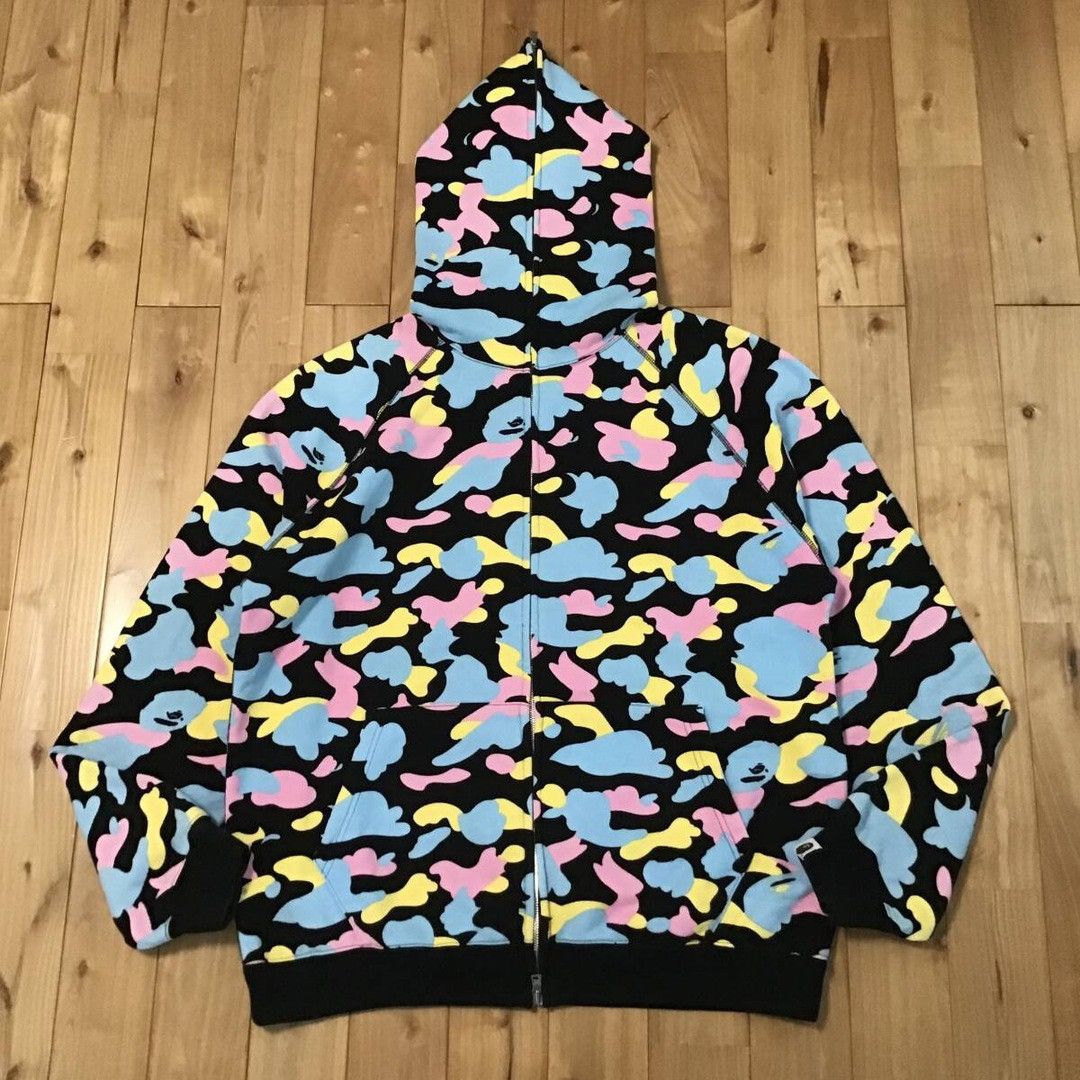 Bape BAPE cotton candy camo full zip hoodie multi camo NIGO APE Size US L / EU 52-54 / 3 - 1 Thumbnail