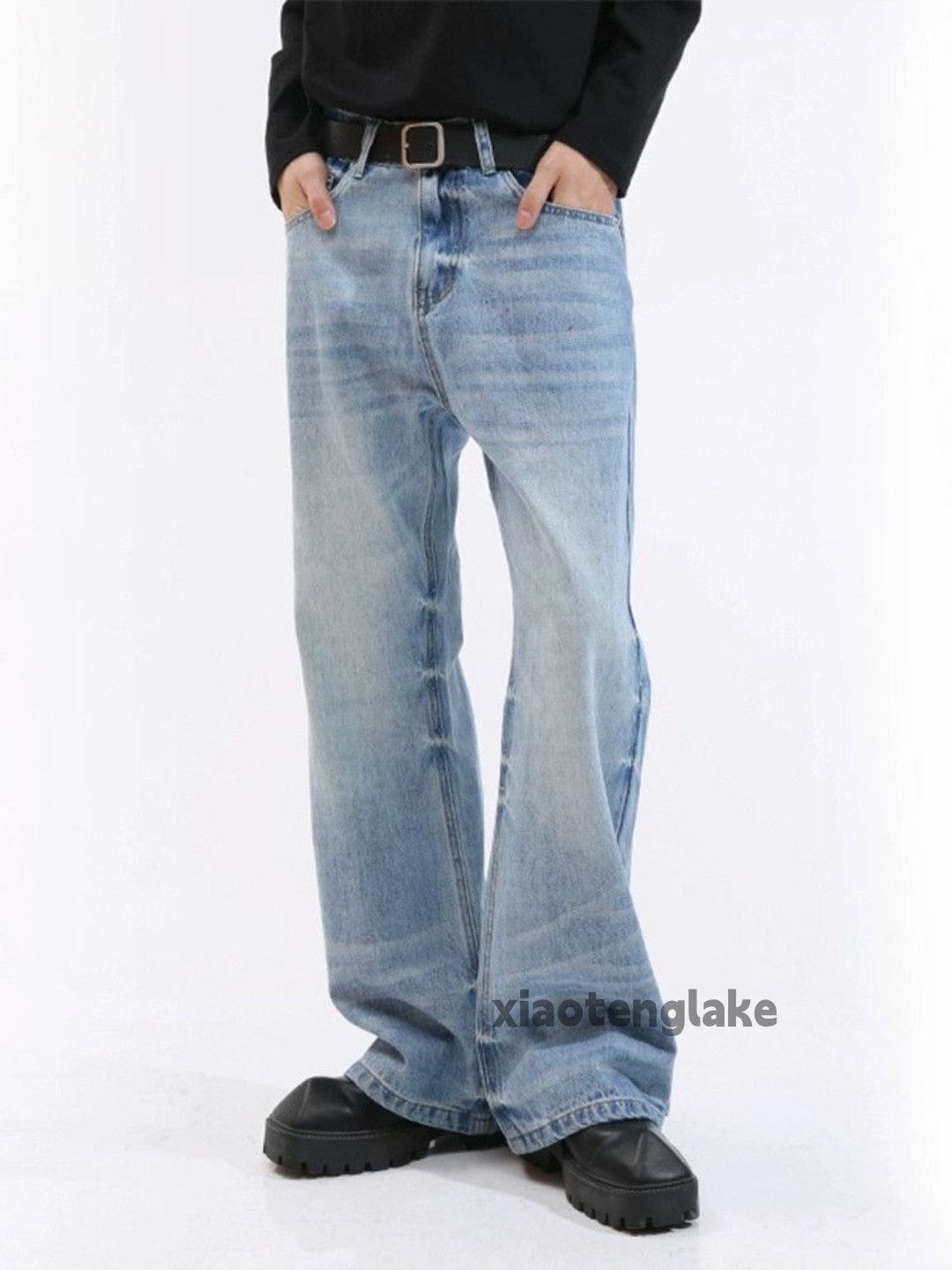Jean × Vintage washed faded yuppie bootcut flared loose baggy jeans Size US 30 / EU 46 - 7 Thumbnail