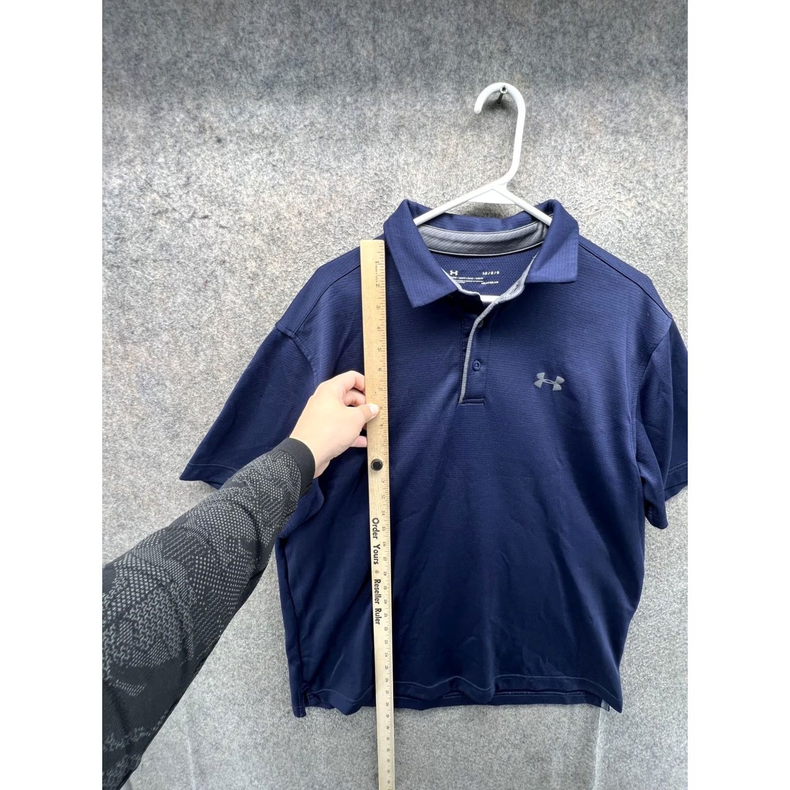 Under Armour Under Armour HeatGear Polo Shirt Mens Large Blue Solid Golf Performance Stretch Shirt Size US L / EU 52-54 / 3 - 4 Thumbnail