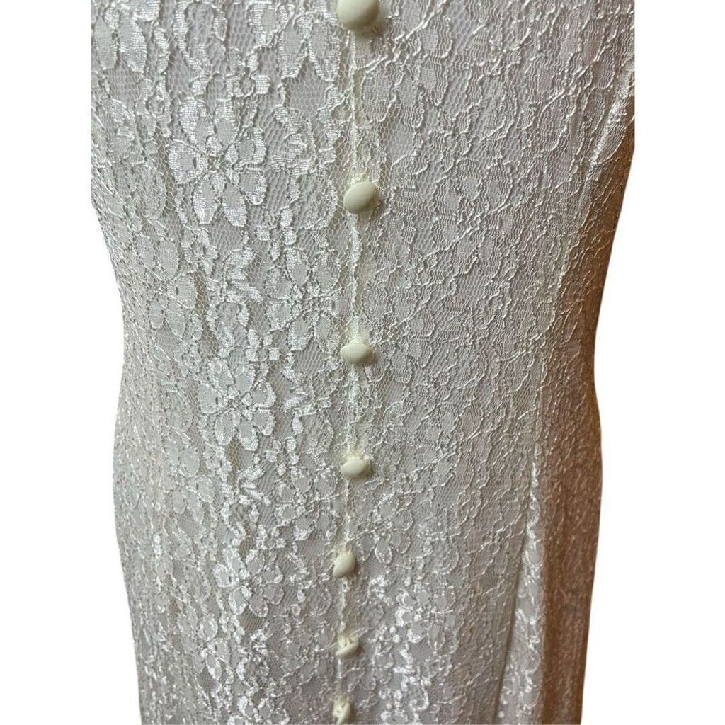 Vintage Vtg 70s/80 Dawn Joy Lace Sweetheart Key Hole Corset Dress M Size L / US 10 / IT 46 - 12 Thumbnail
