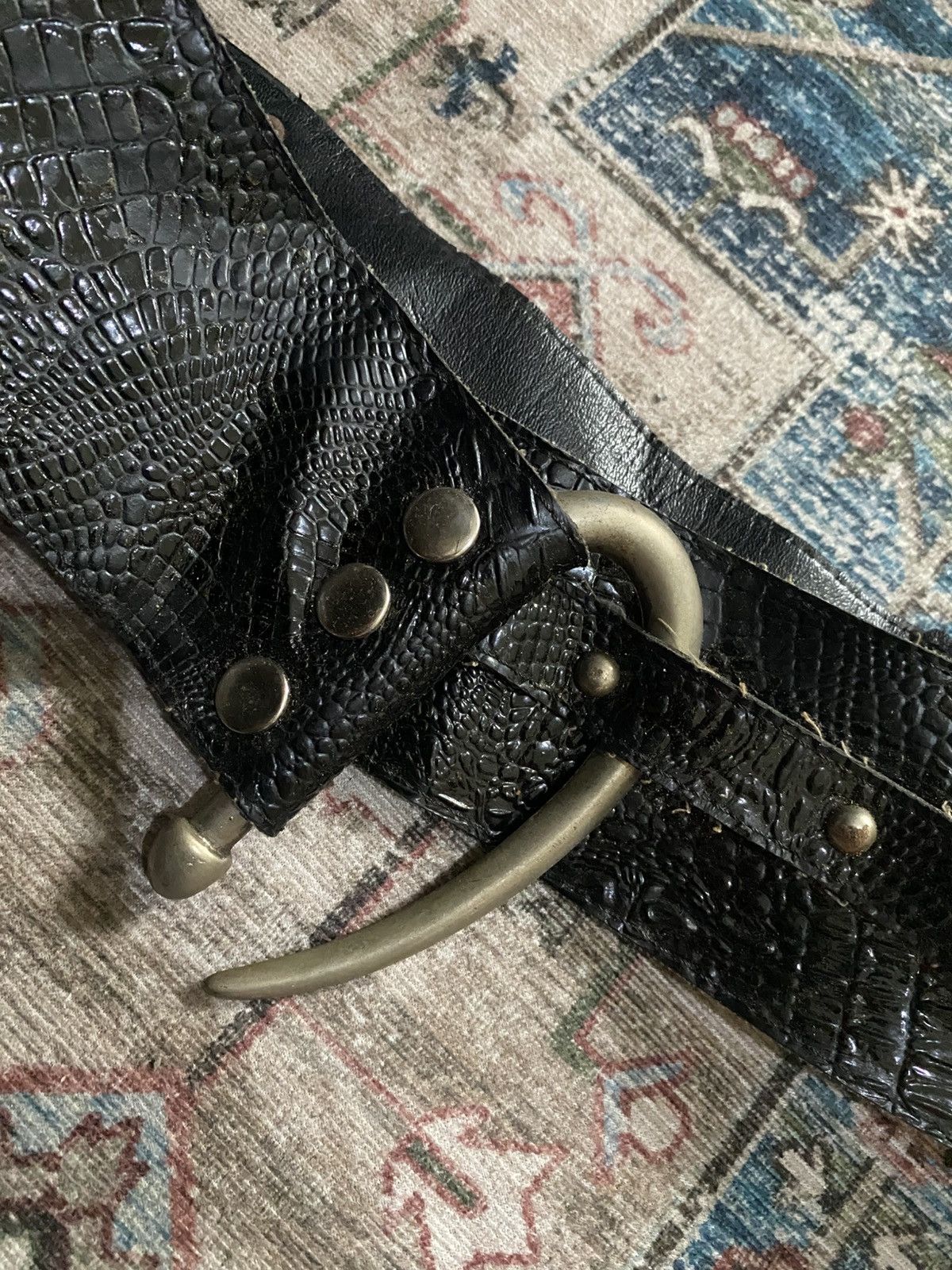 KMRii Wide belt blck croco motif Kmrii Style Size ONE SIZE - 2 Thumbnail