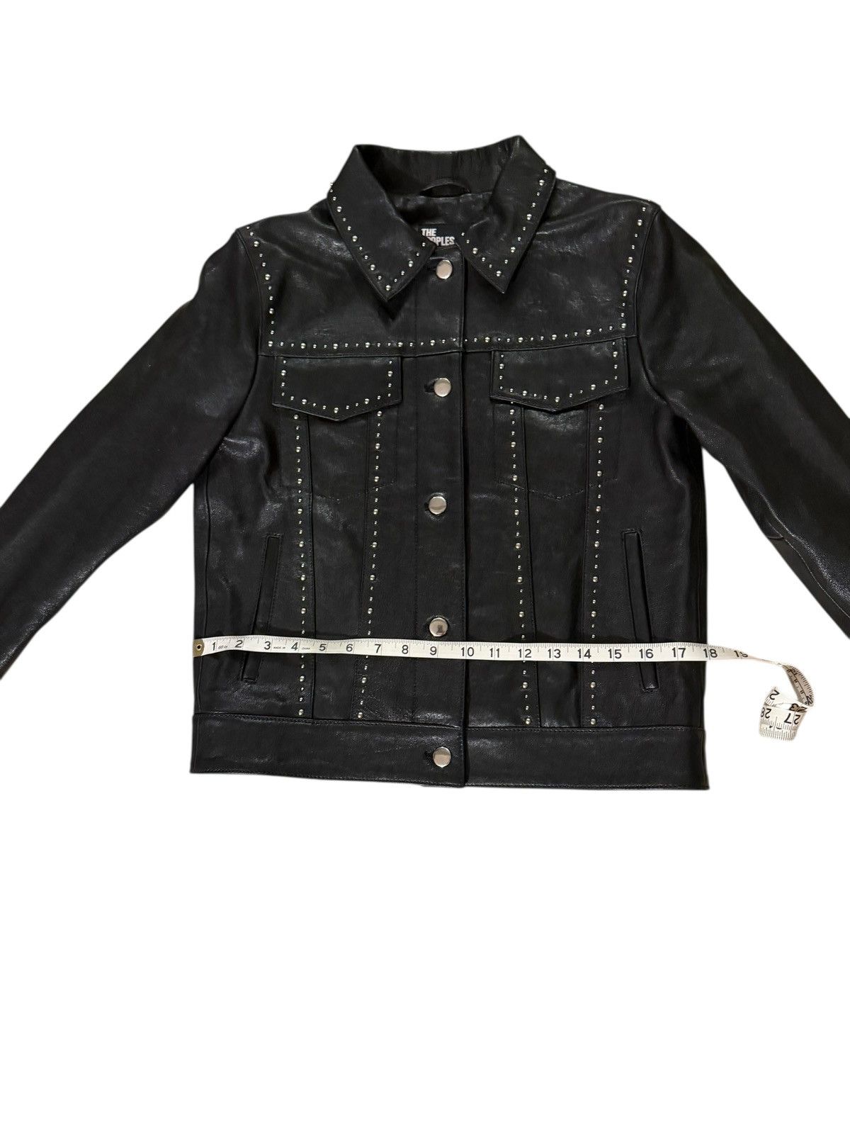 The Kooples $945 THE KOOPLES black Women’s Leather Studded Jacket Jacket Size XS / US 0-2 / IT 36-38 - 2 Thumbnail