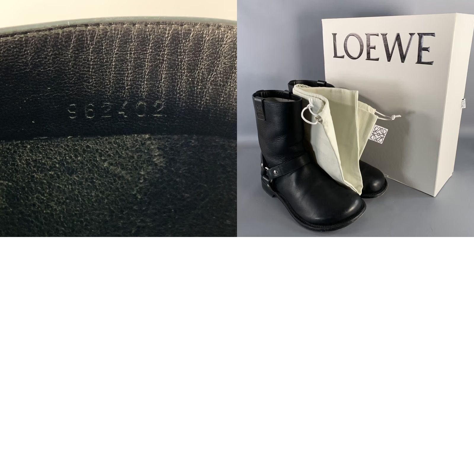 Loewe LOEWE Size 9 Black Leather Pull On Round Toe Harness Biker Boots Size US 9 / EU 42 - 8 Thumbnail