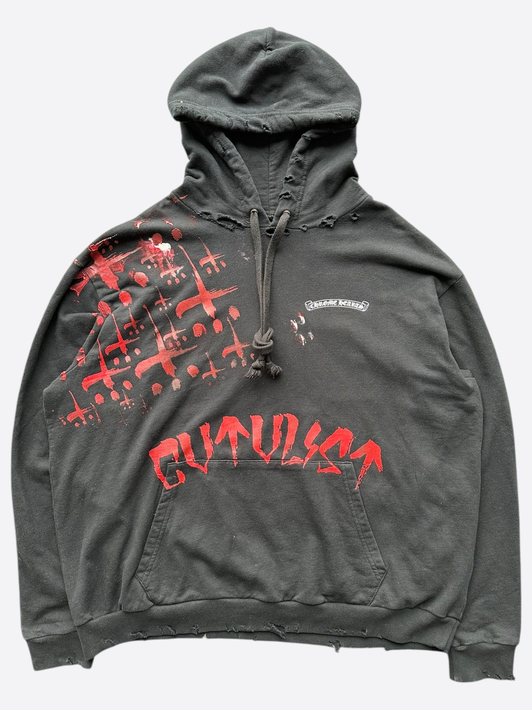 Chrome Hearts CVTVLIST Black & Red Las Vegas Hoodie 