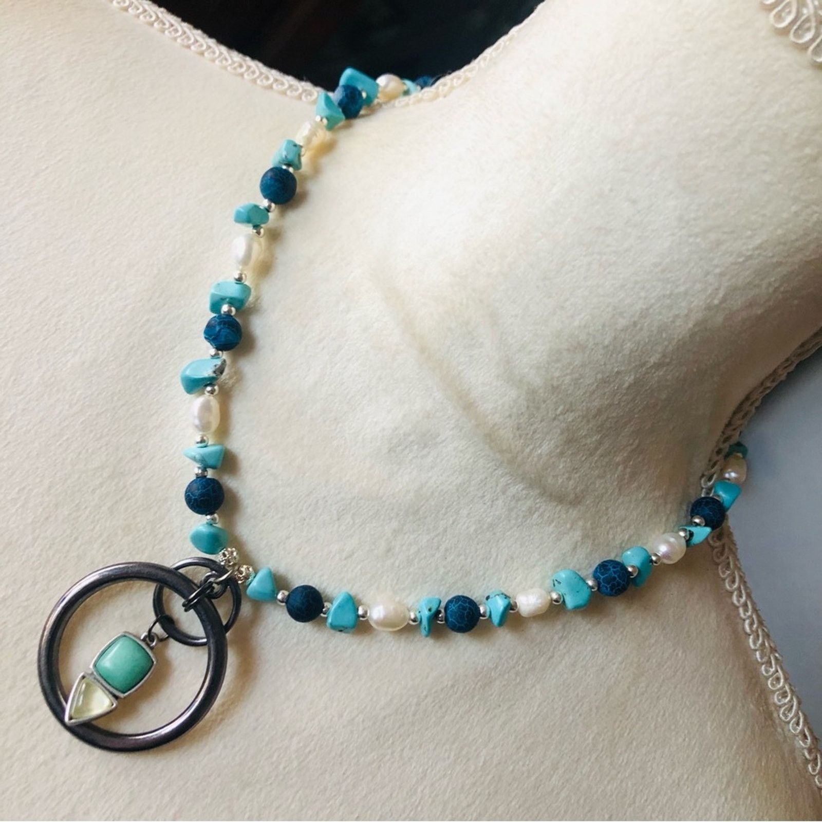 Handmade Handcrafted southwest style freshwater pearl necklac Size ONE SIZE - 1 Thumbnail