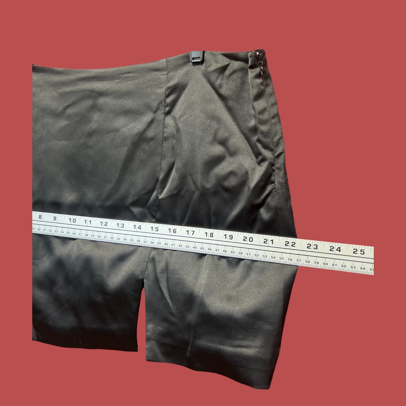 Other Wild Fable - Women's Notch - Front Satin Mini Skirt - Black Size 38" / US 16 / IT 52 - 7 Thumbnail