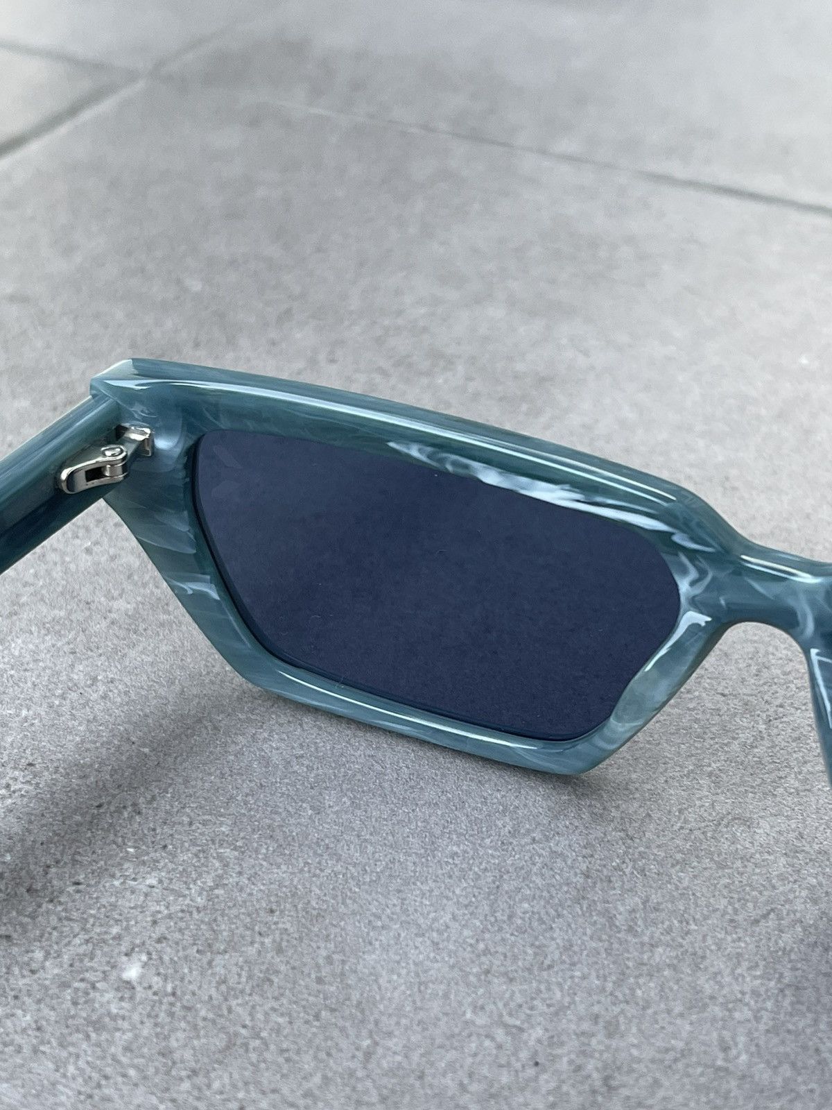 Alexander McQueen !DS! Alexander Mcqueen MQ0302S Marble Turqoise Sunglasses Size ONE SIZE - 12 Thumbnail